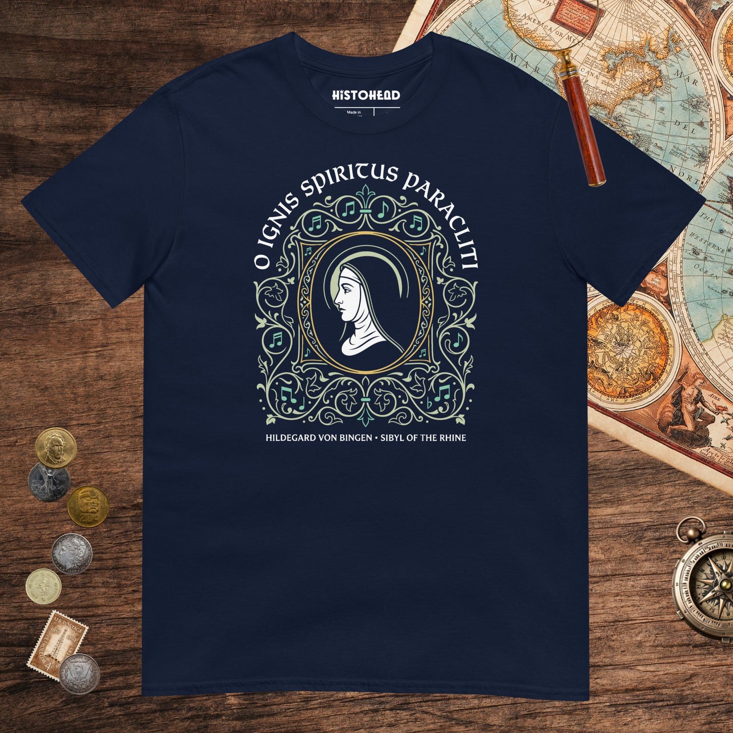 Navy Hildegard von Bingen Tee - history buff gift by HistoHead