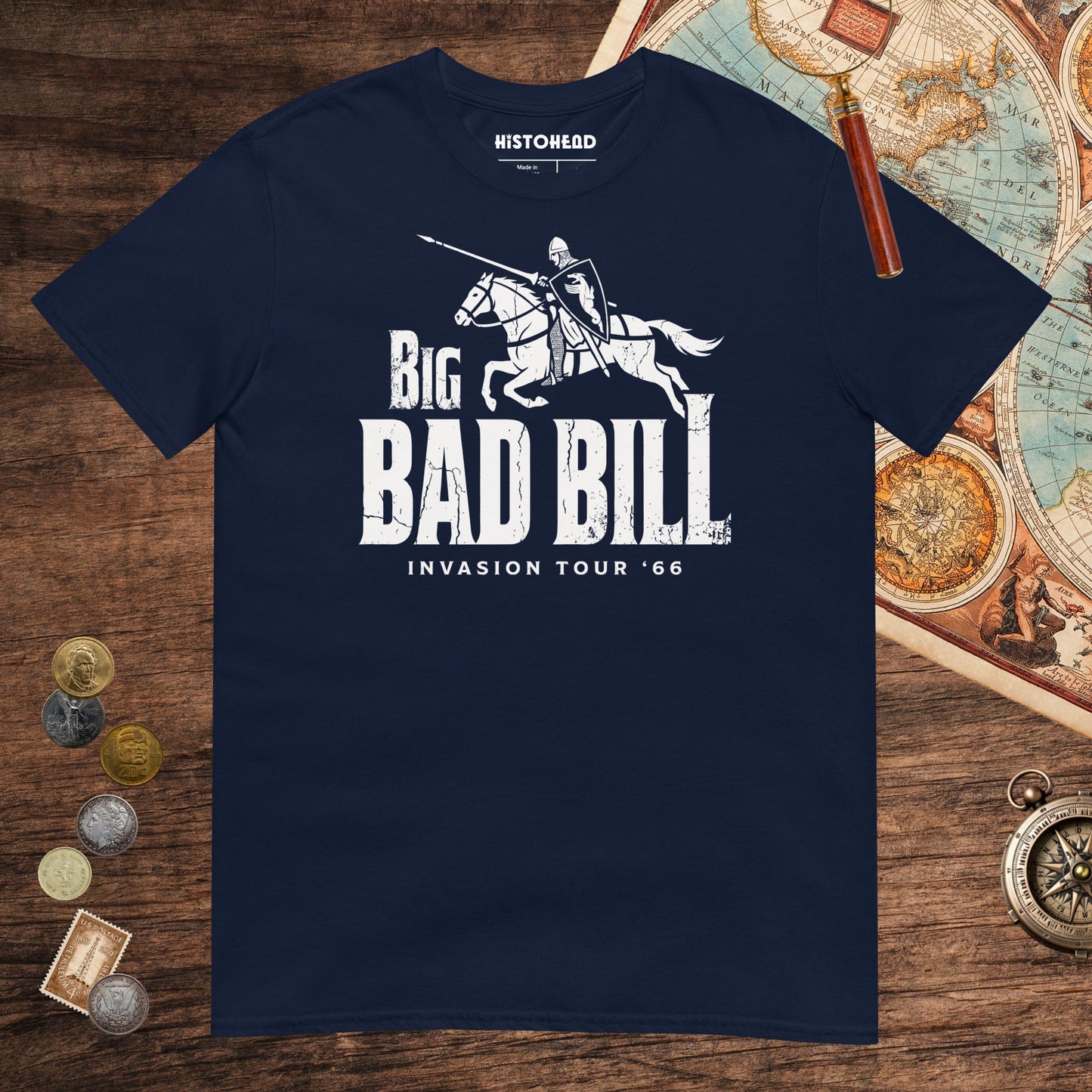 Navy The Big Bad Bill Invasion Tour Tee - history buff gift by HistoHead