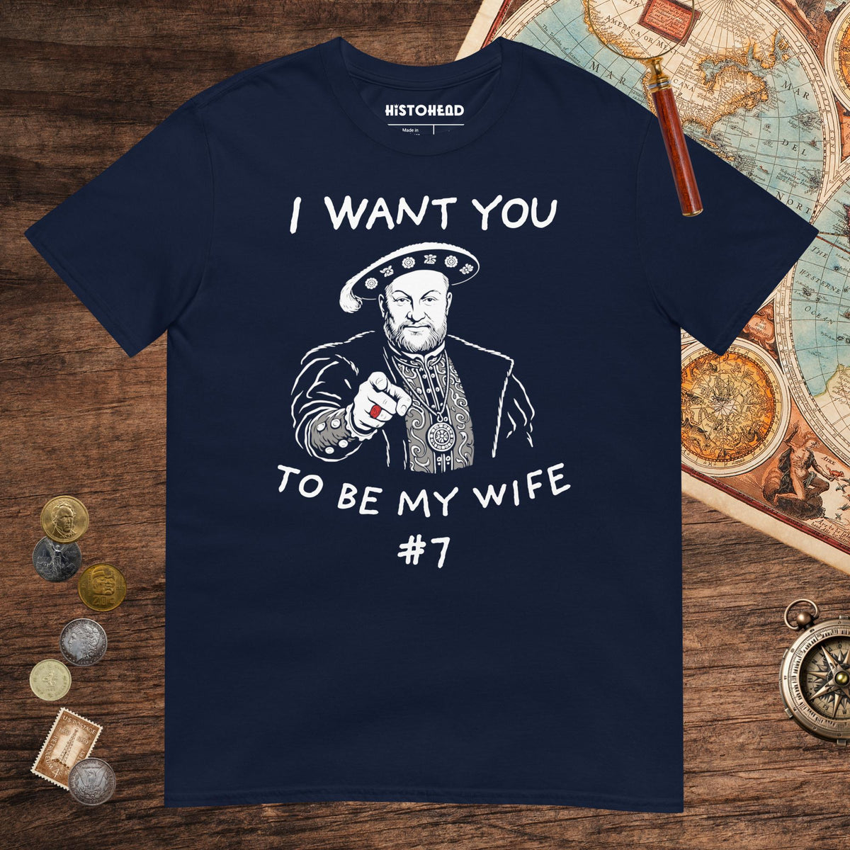 Navy Henry VIII Wants You Tee - history buff gift by HistoHead