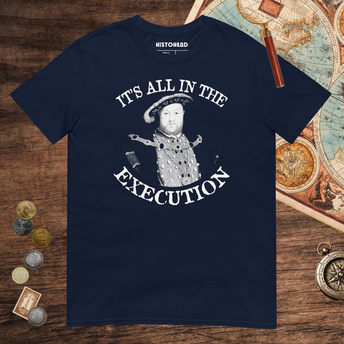 Navy Henry VIII Execution Tee - history buff gift by HistoHead