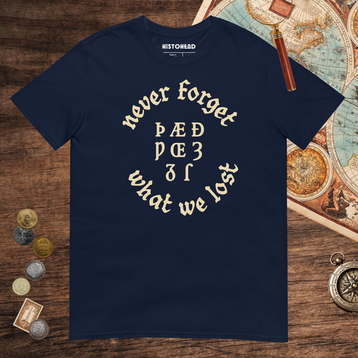 Navy Never Forget Lost Letters Tee - history buff gift by HistoHead