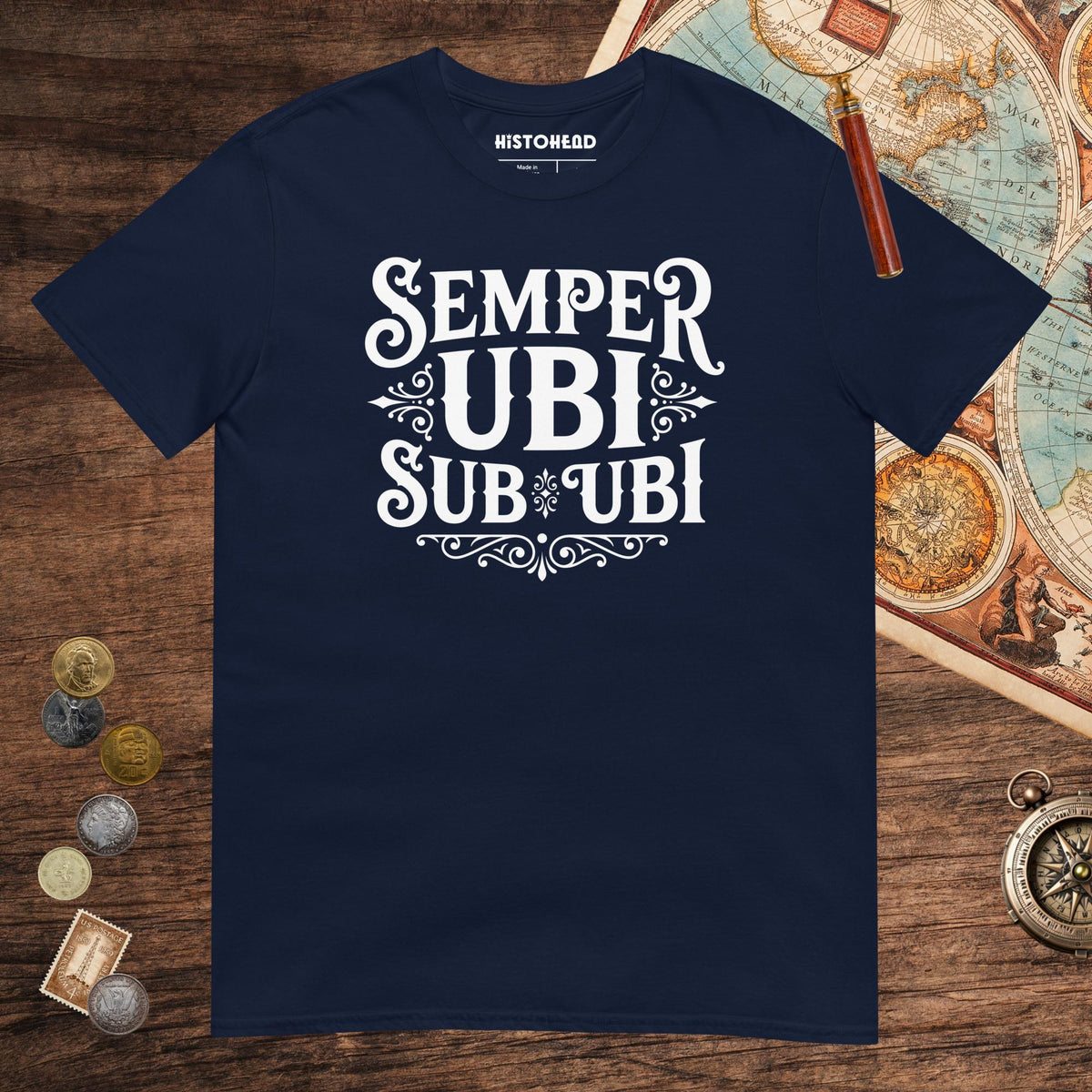 Navy Latin Pun Semper Ubi Sub Ubi Tee - history buff gift by HistoHead
