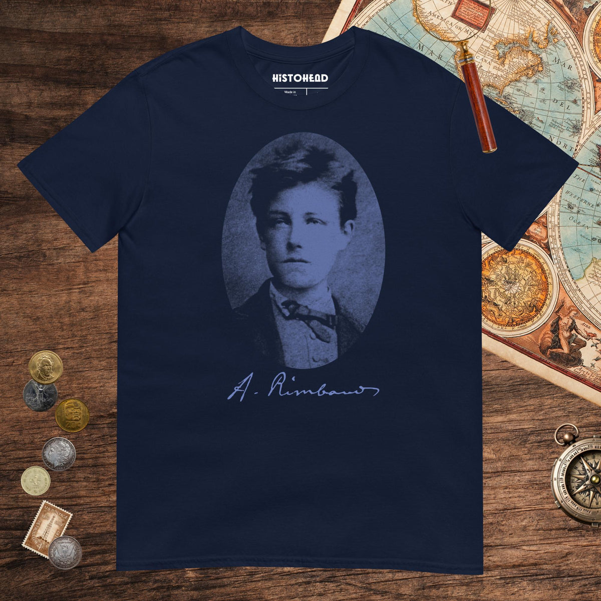 Navy Arthur Rimbaud Tee - history buff gift by HistoHead