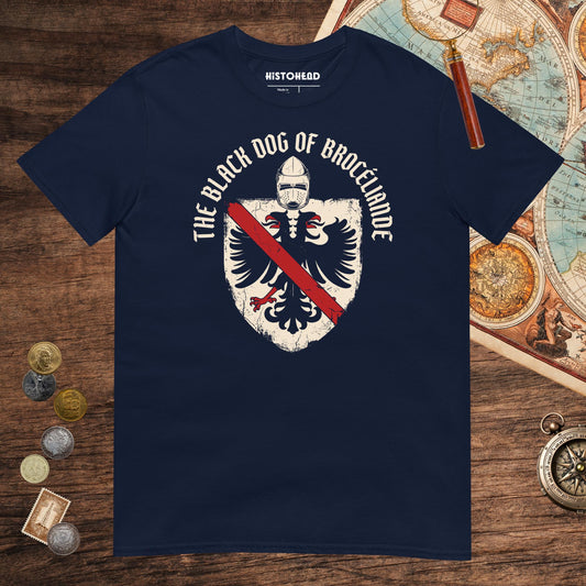 Navy Du Guesclin The Black Dog of Brocéliande Tee - history buff gift by HistoHead