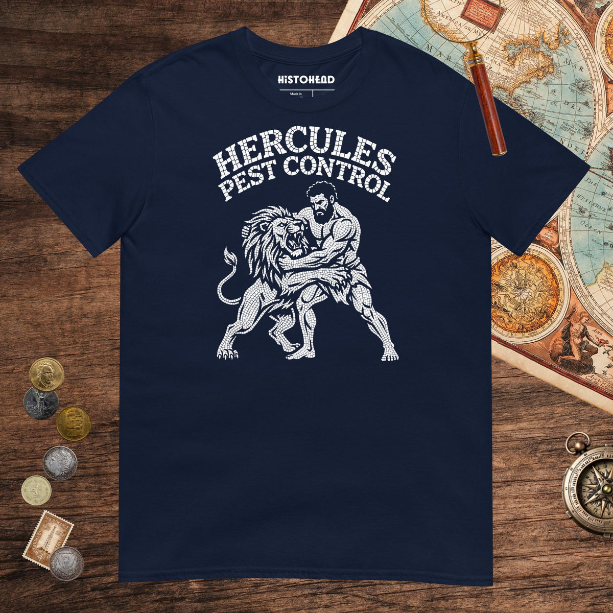 Navy Hercules Pest Control Tee - history buff gift by HistoHead