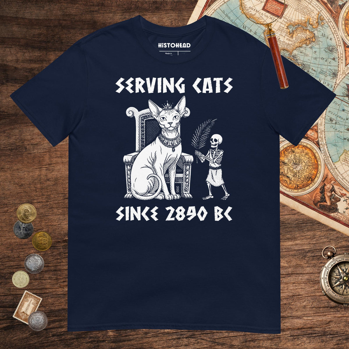 Navy Serving Cats Since 2890 BC Tee - history buff gift by HistoHead