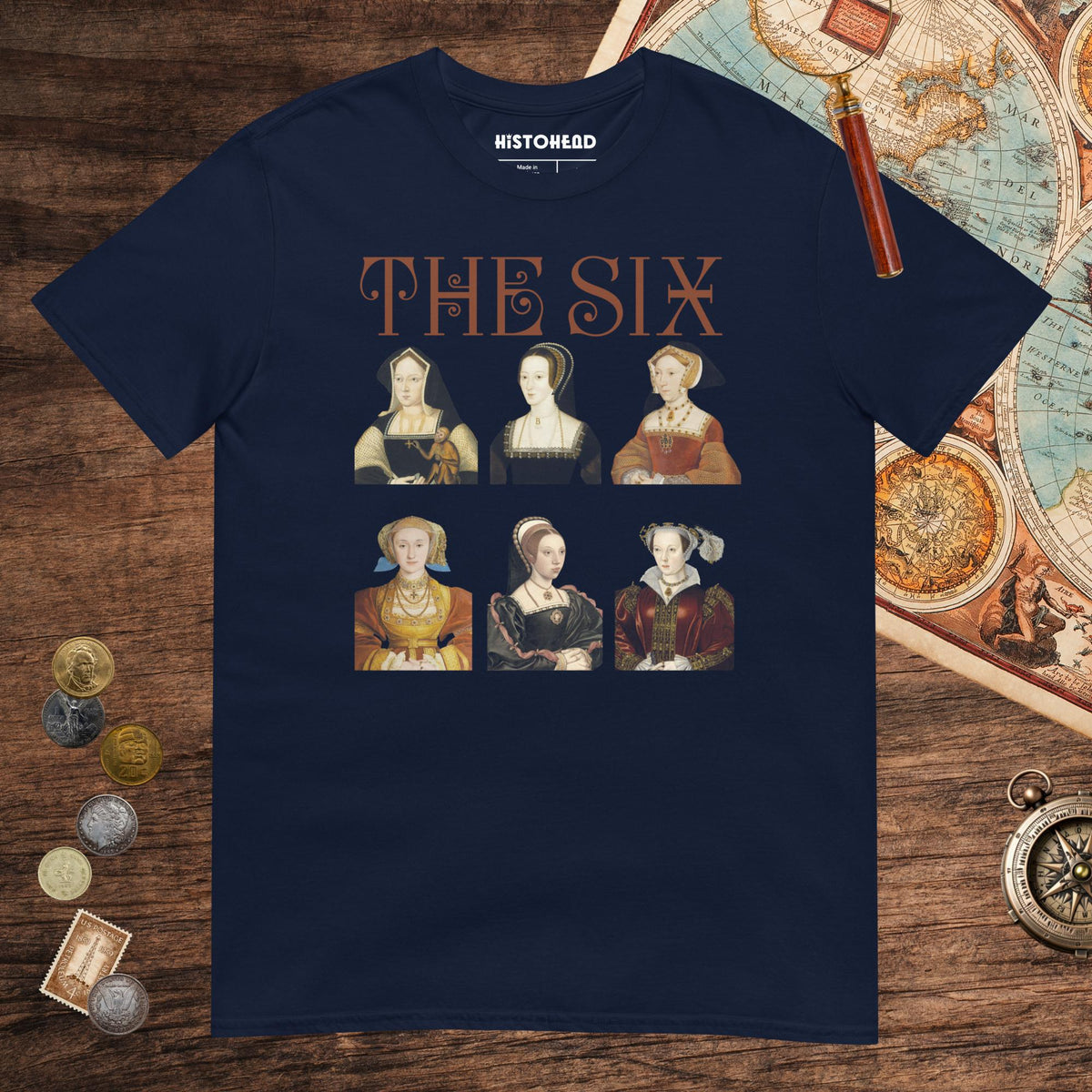 Navy The Six Tee - history buff gift by HistoHead