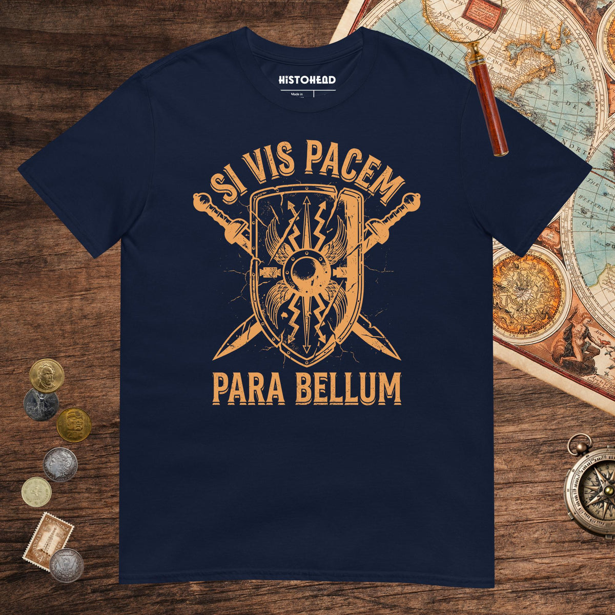 Navy Si Vis Pacem Para Bellum Scutum Tee - history buff gift by HistoHead