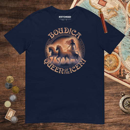 Navy Boudica Queen of the Iceni Tee - history buff gift by HistoHead