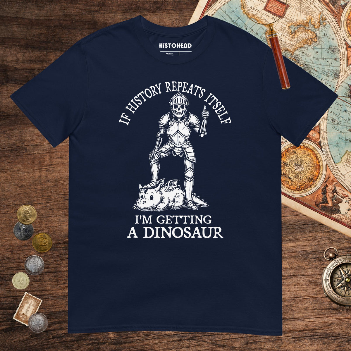 Navy I'm Getting a Dinosaur Tee - history buff gift by HistoHead