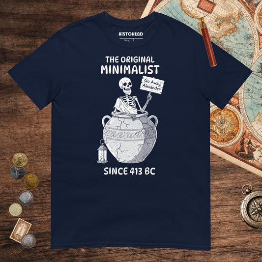 Navy Diogenes the Original Minimalist Tee - history buff gift by HistoHead