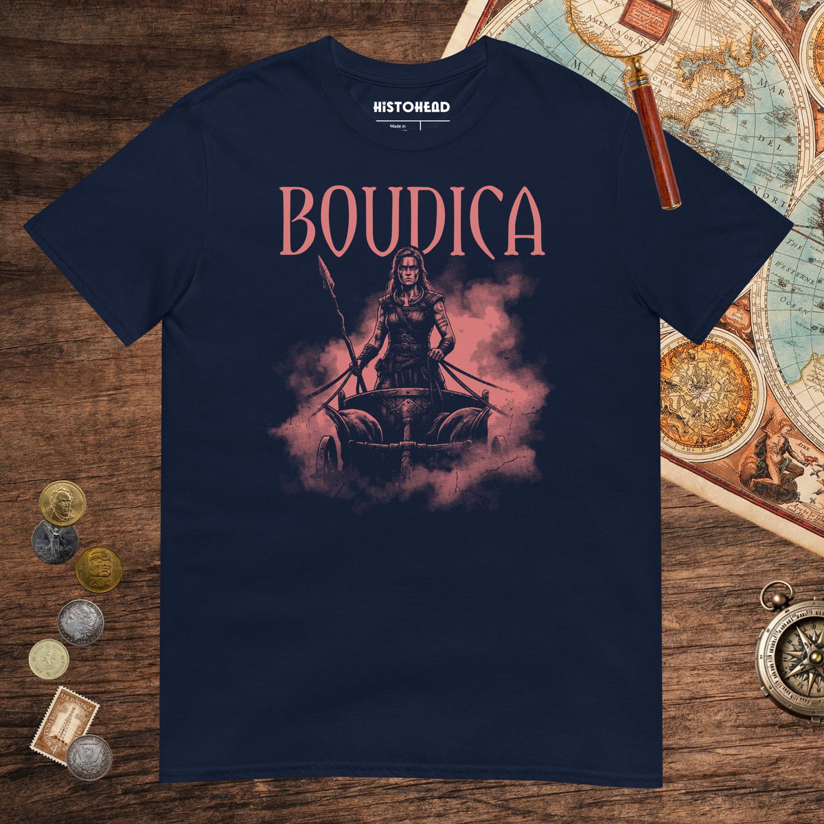 Navy Boudica Warrior Queen Tee - history buff gift by HistoHead