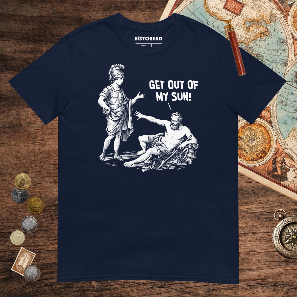 Navy Diogenes: Get Out of My Sun Tee - history buff gift by HistoHead