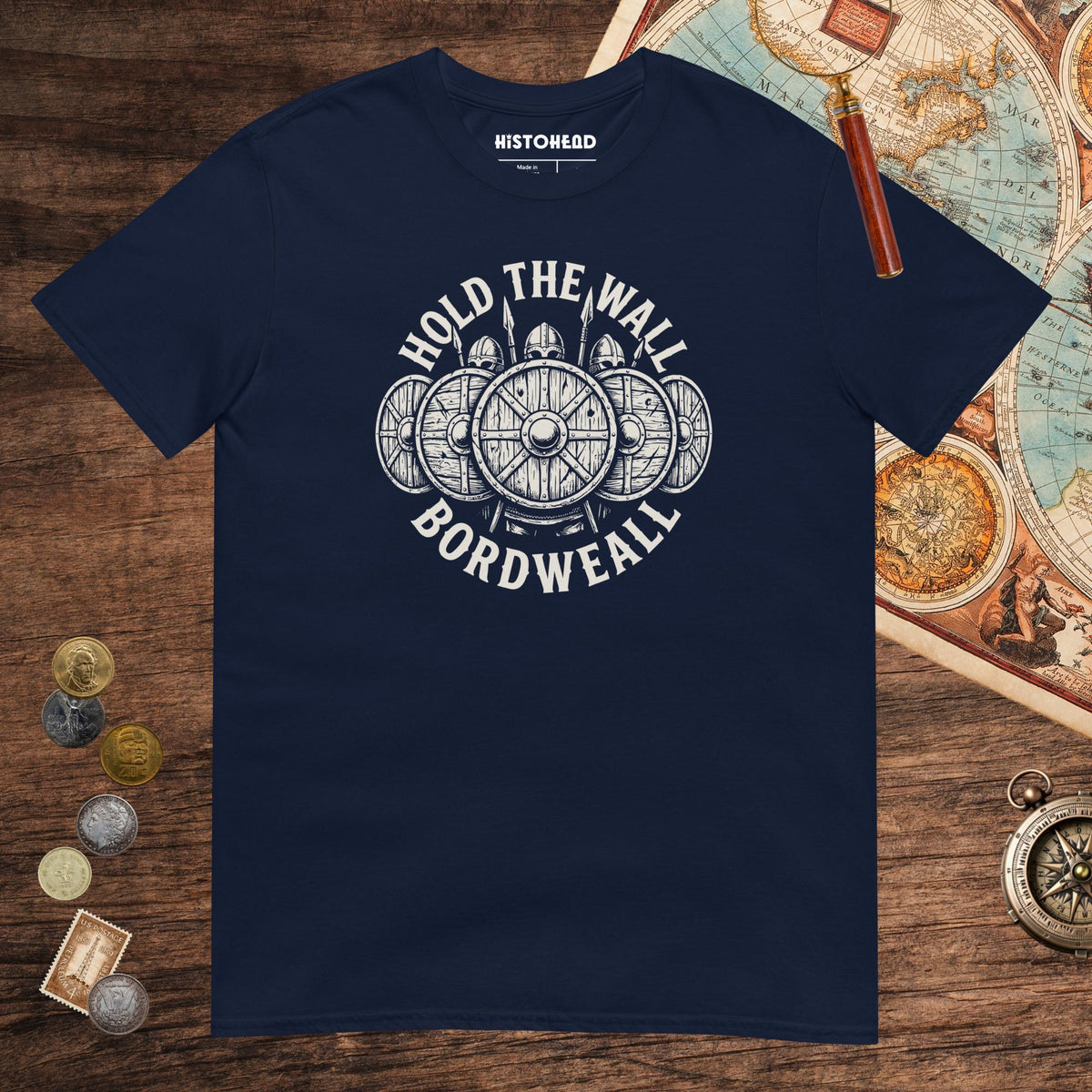 Navy Hold the Wall Tee - history buff gift by HistoHead