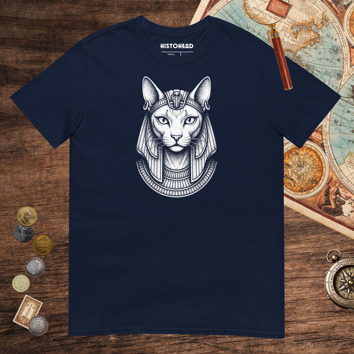 Navy Bastet Tee - history buff gift by HistoHead