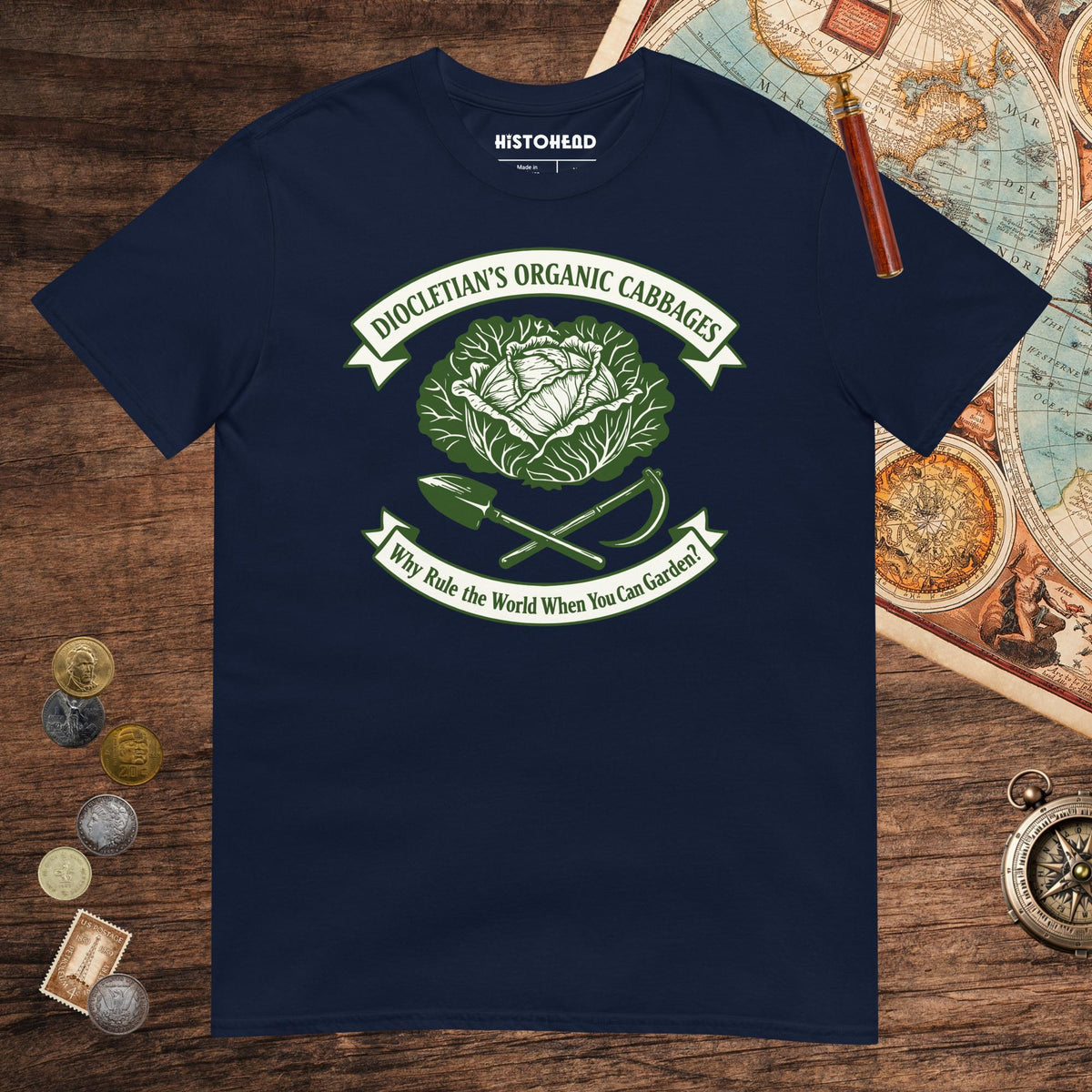 Navy Diocletian's Cabbage Tee - history buff gift by HistoHead