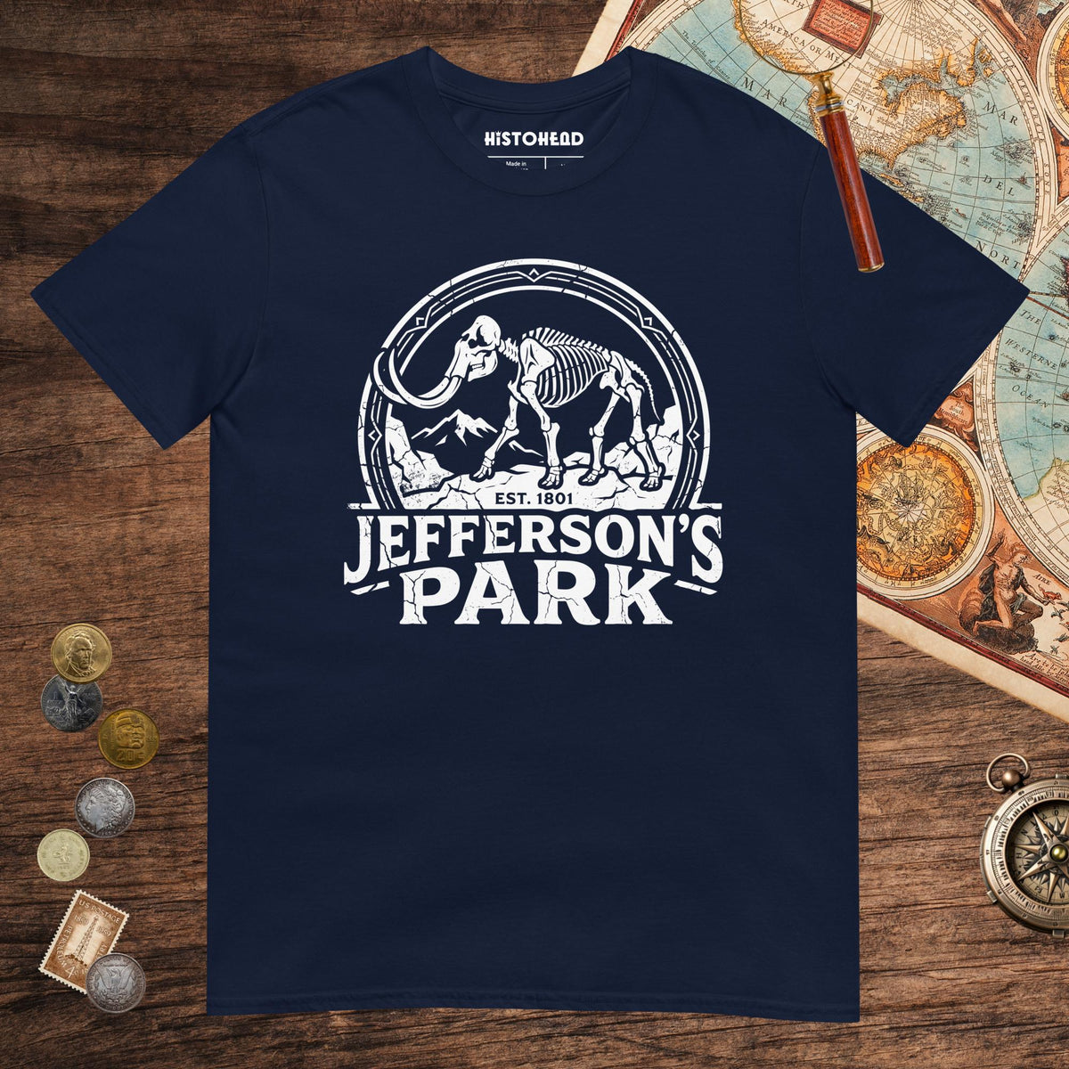 Navy Jefferson's Park Tee - history buff gift by HistoHead