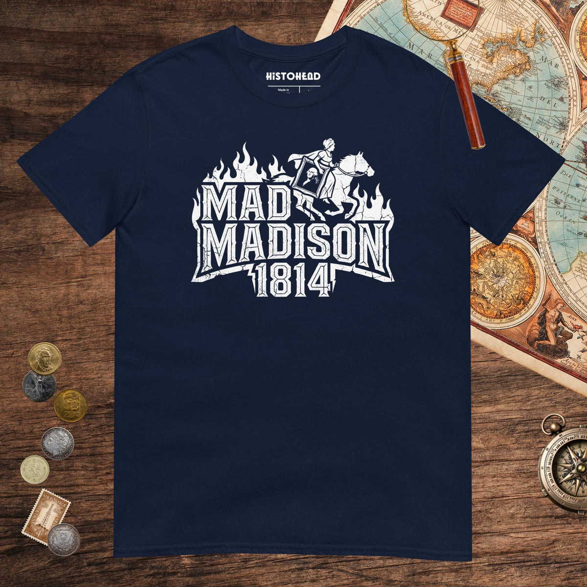 Navy Mad Madison Tee - history buff gift by HistoHead