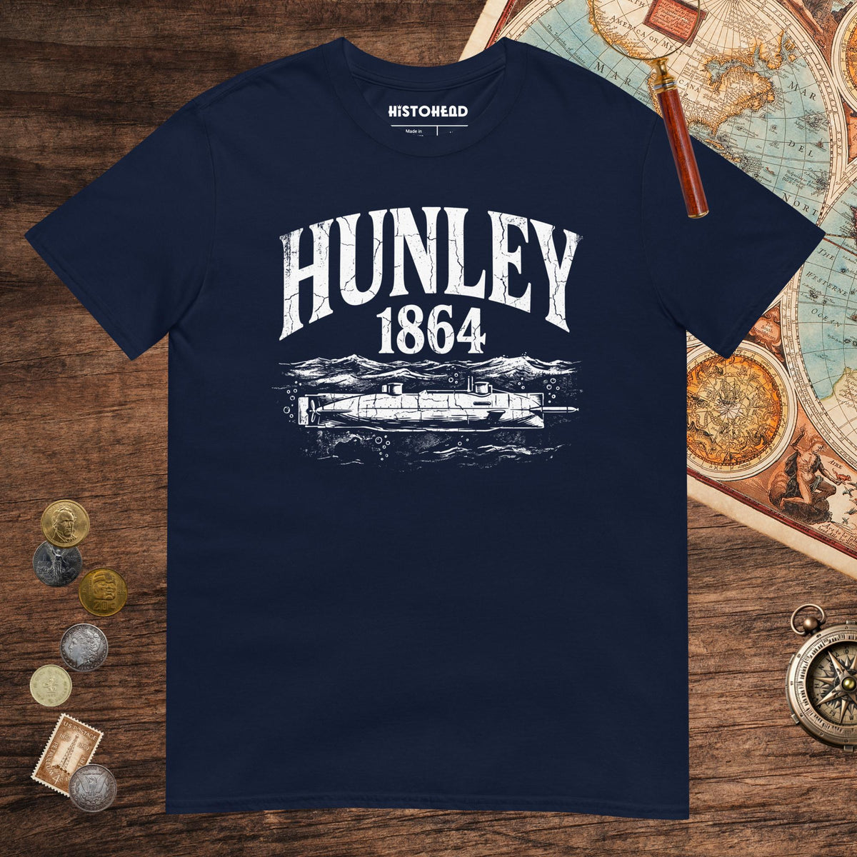 Navy Hunley Submarine Tee - history buff gift by HistoHead