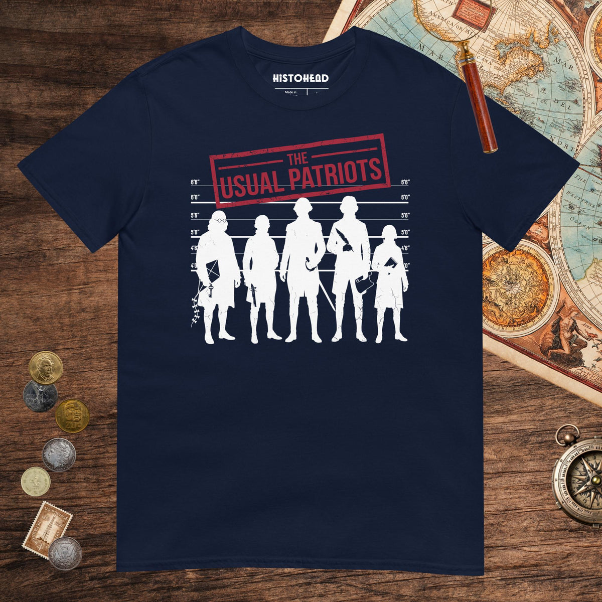 Navy The Usual Patriots Tee - history buff gift by HistoHead