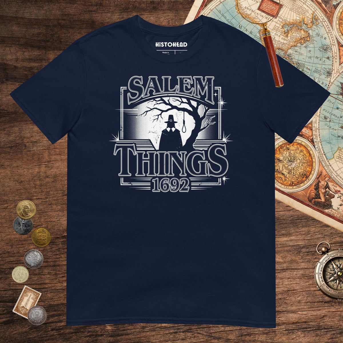 Navy Salem Things 1692 Tee - history buff gift by HistoHead