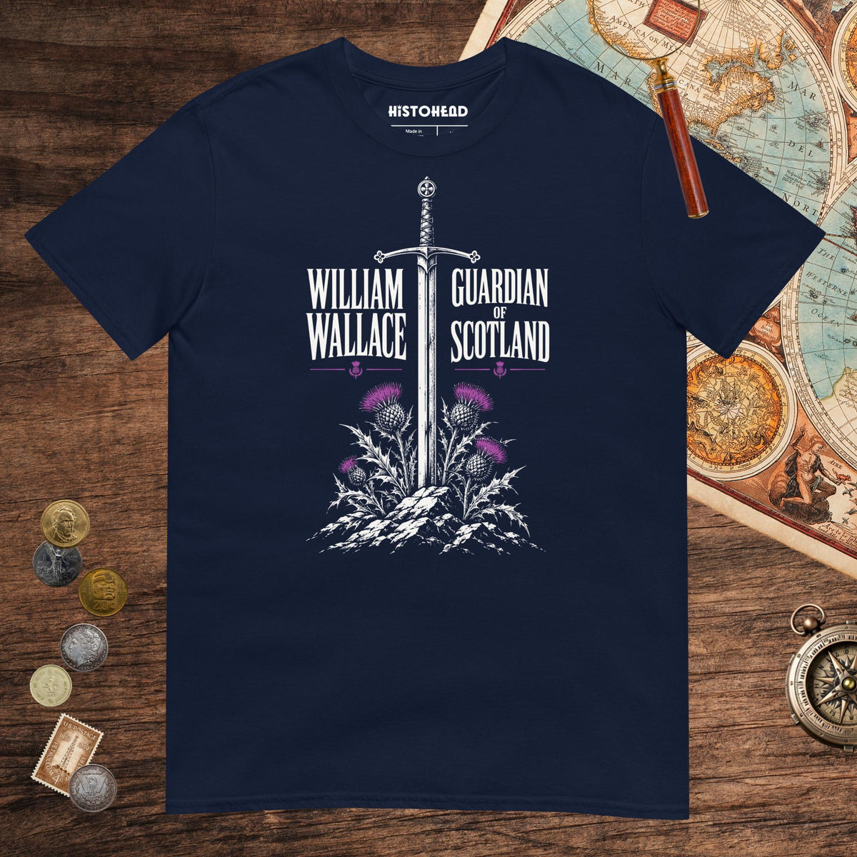 Navy William Wallace Tee - history buff gift by HistoHead