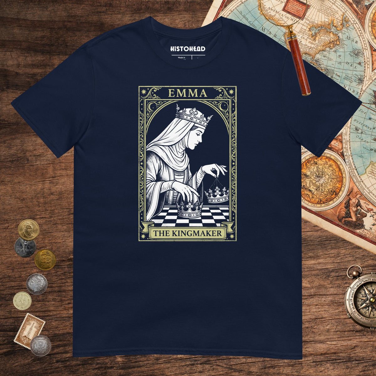 Navy Emma of Normandy the Kingmaker Tee - history buff gift by HistoHead