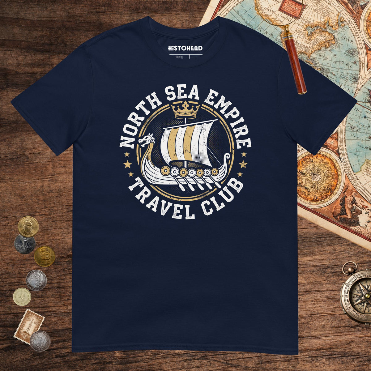 Navy North Sea Empire Travel Club Tee - history buff gift by HistoHead