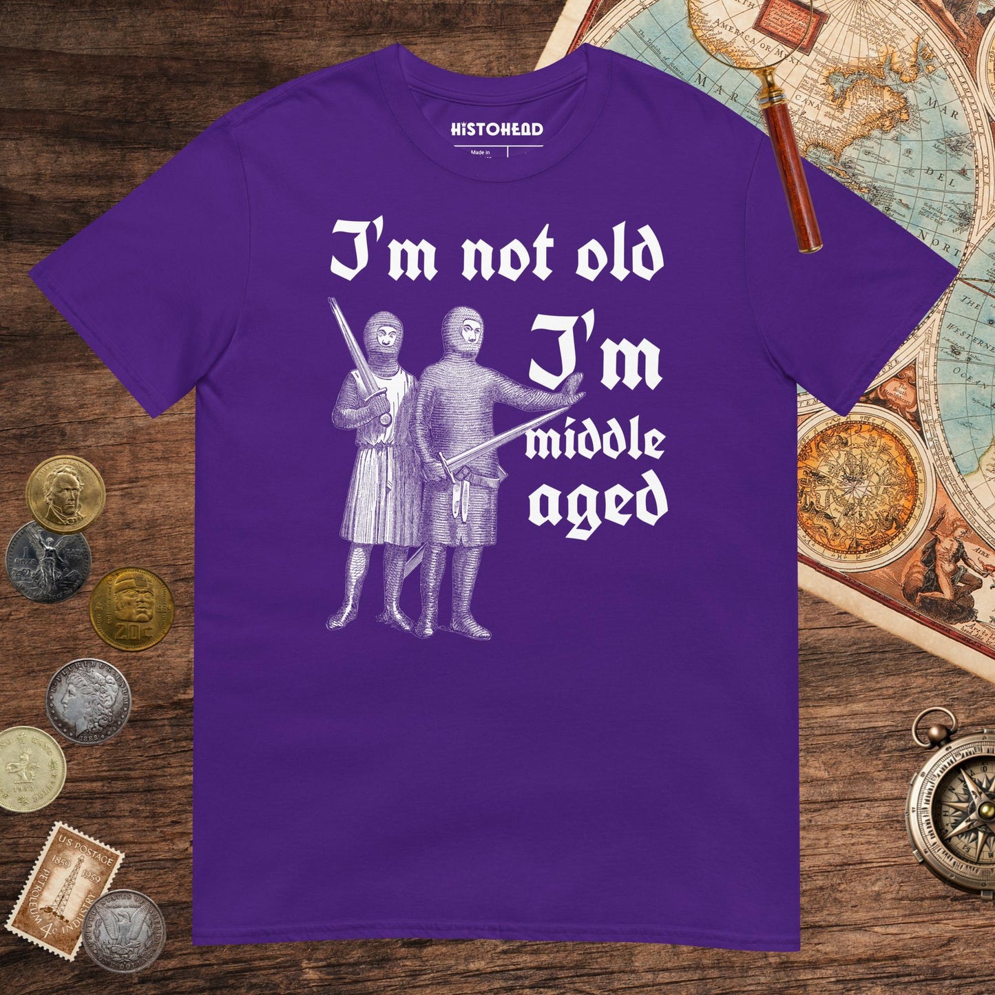 Purple I'm Not Old I'm Middle Aged Tee - history buff gift by HistoHead