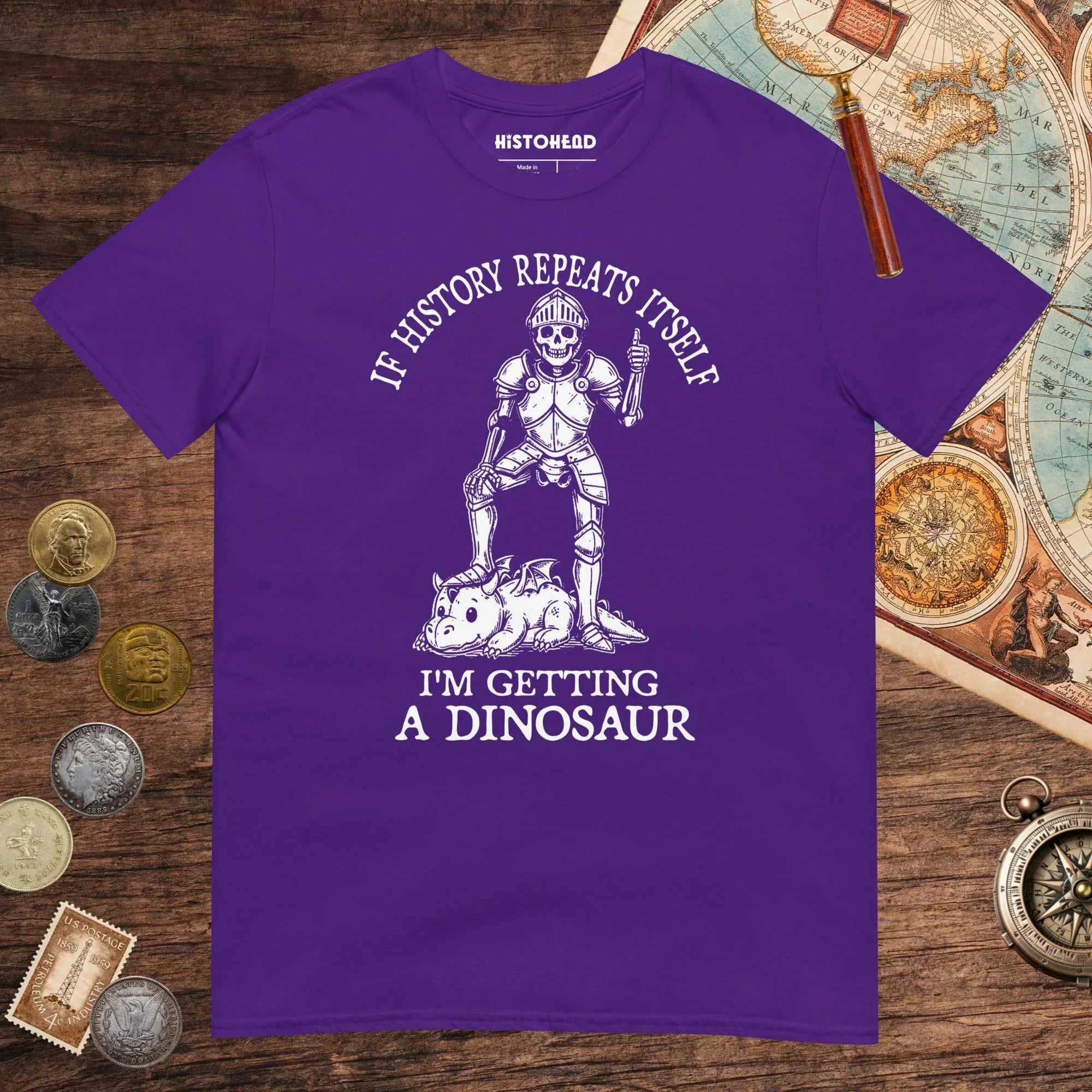 Purple I'm Getting a Dinosaur Tee - history buff gift by HistoHead