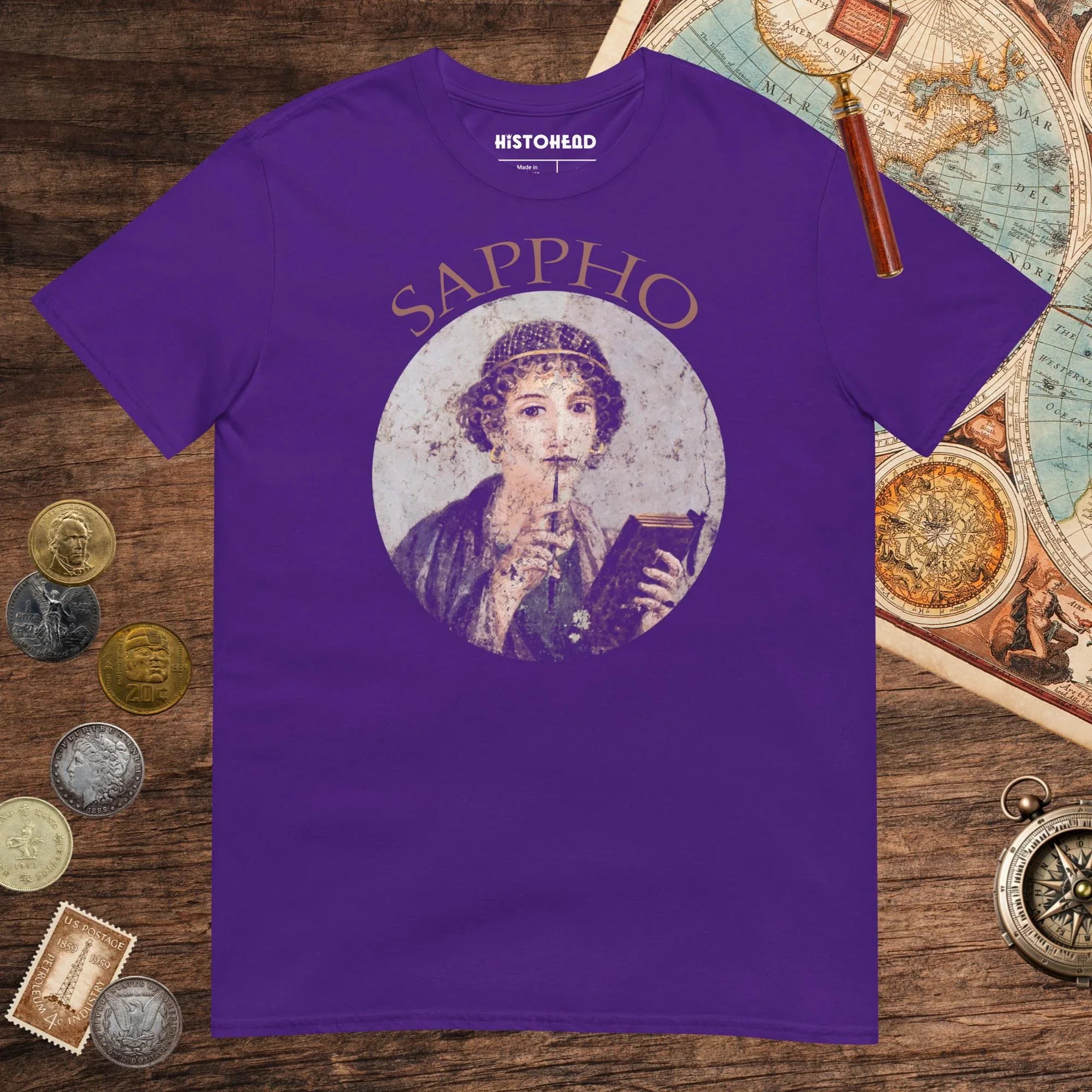 Purple Sappho Tee - history buff gift by HistoHead