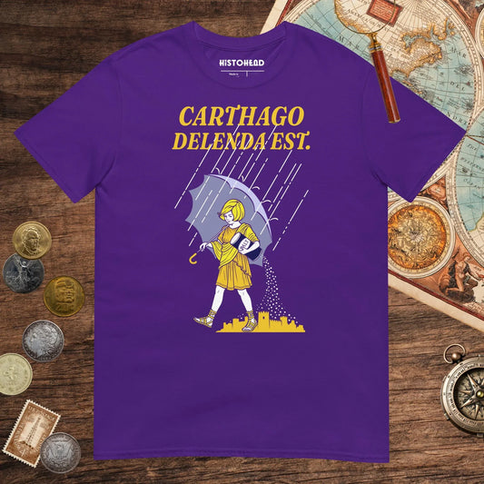 Purple Carthago Delenda Est Salt Girl Tee - history buff gift by HistoHead