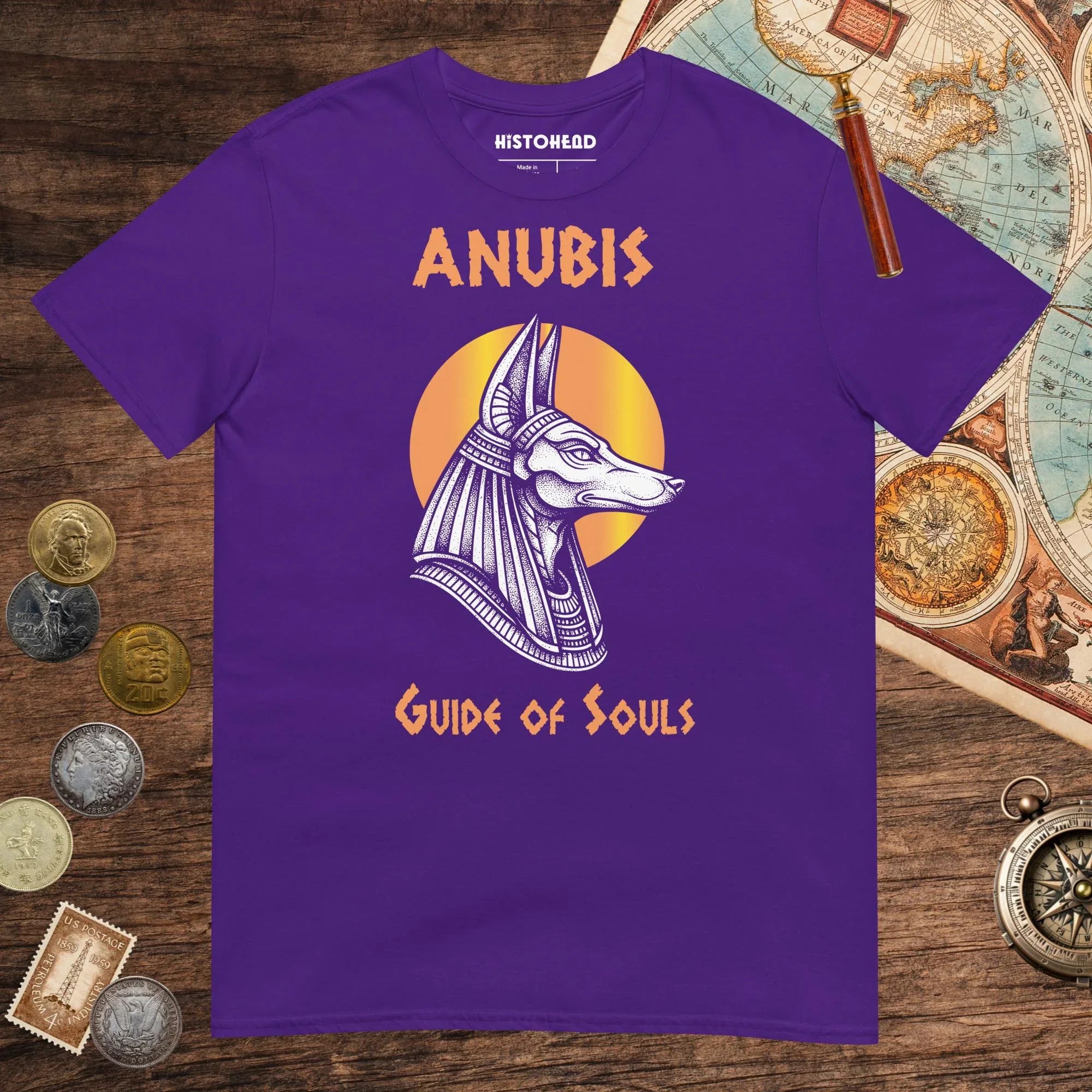 Purple Anubis Guide of Souls Tee - history buff gift by HistoHead