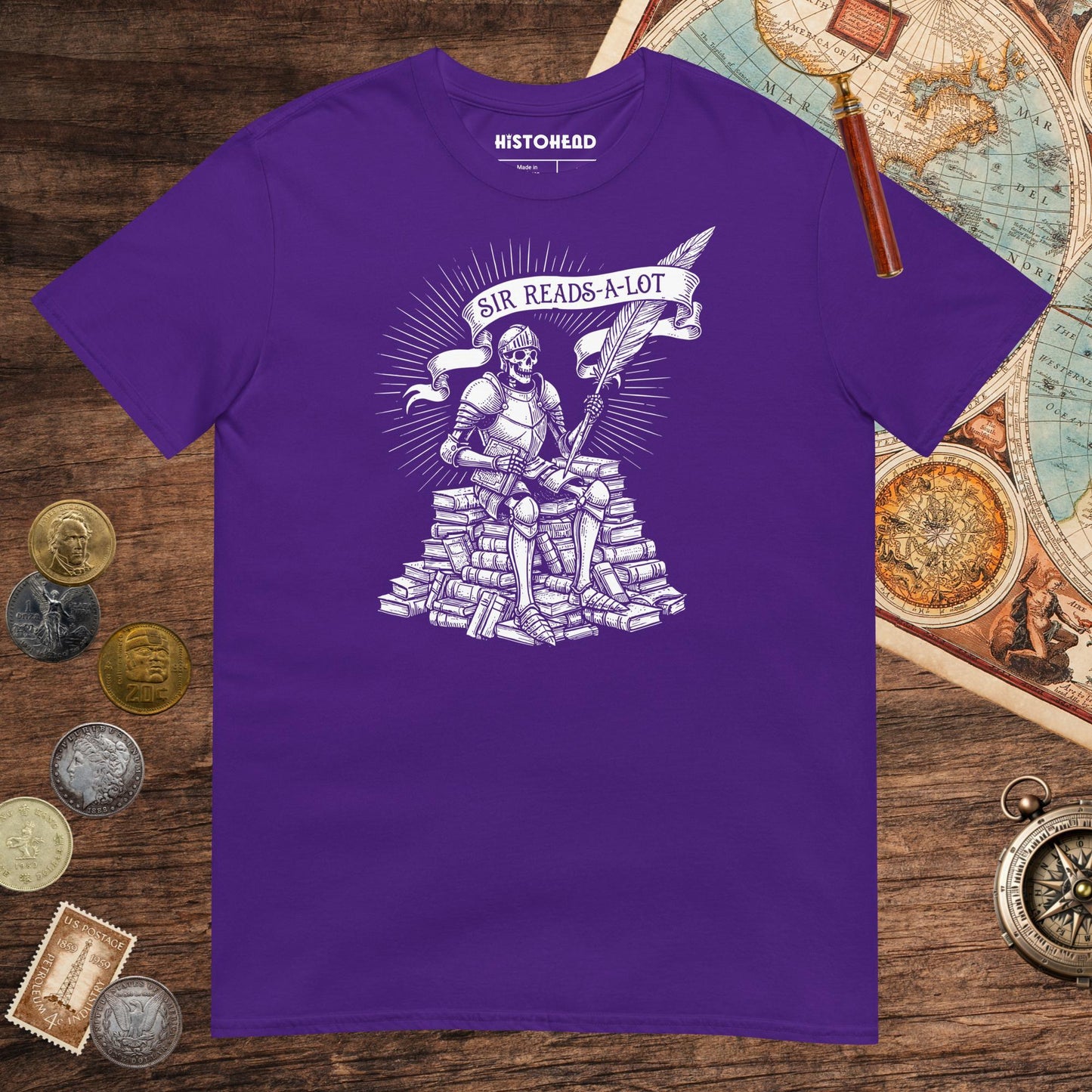 Purple Sir Reads-A-Lot Tee - history buff gift by HistoHead