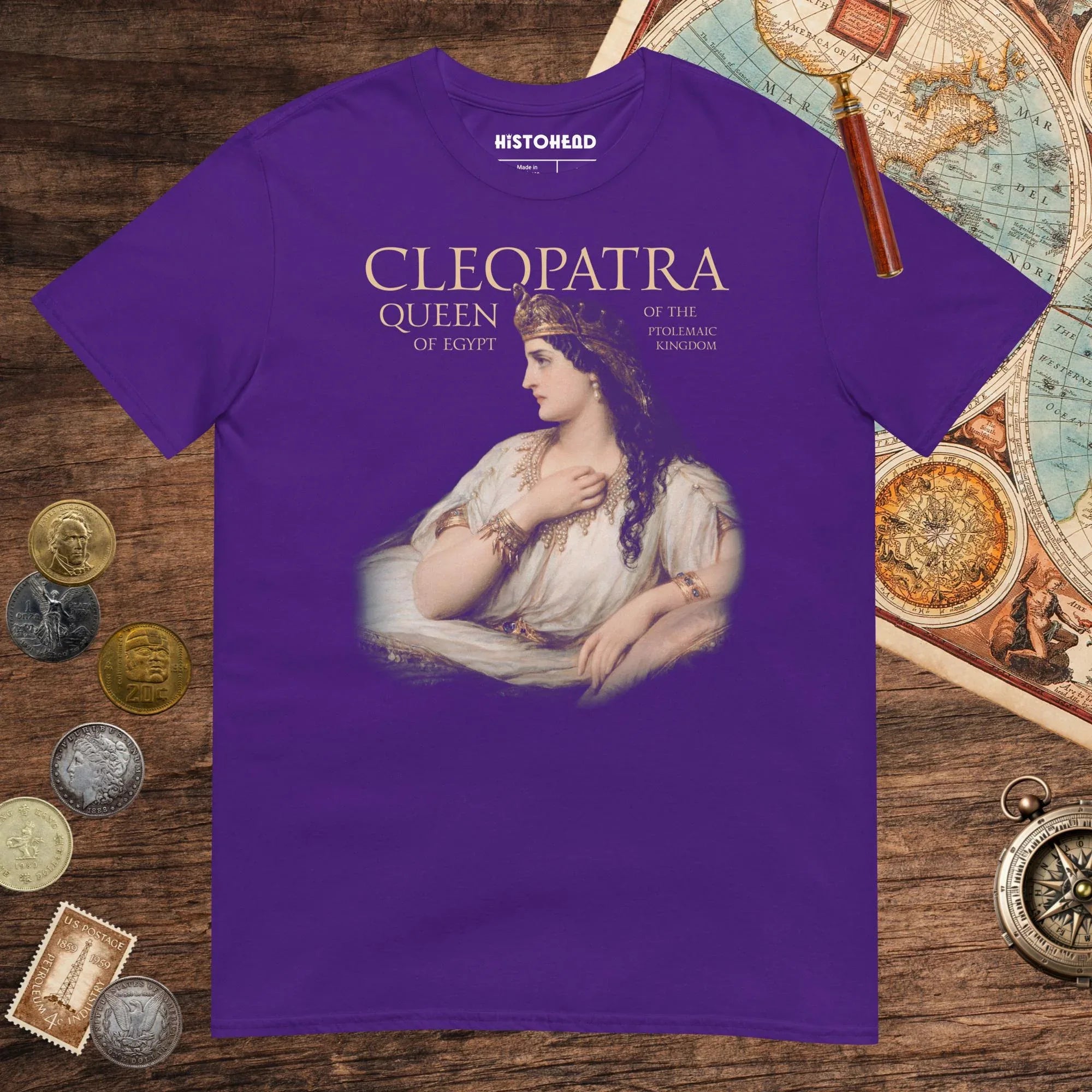 Purple Cleopatra Queen of Egypt Tee - history buff gift by HistoHead