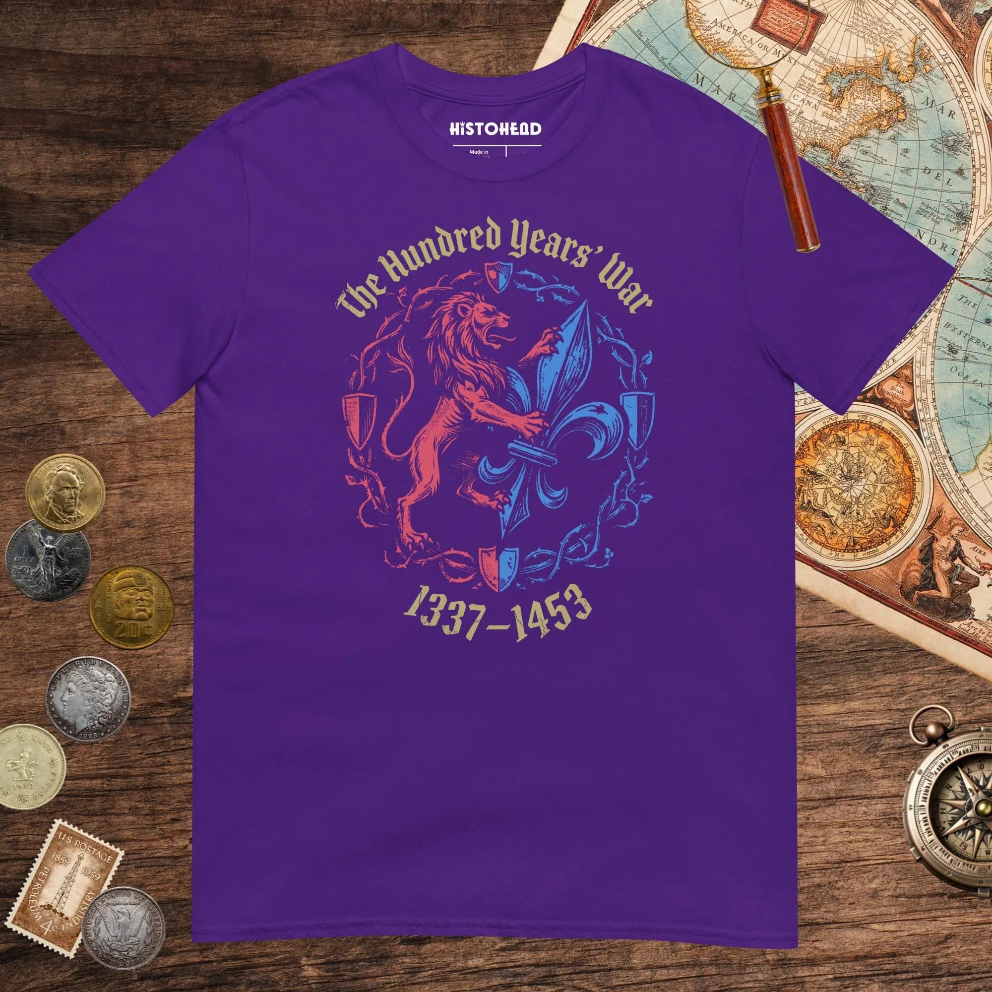 Purple The Hundred Years' War Tee - history buff gift by HistoHead