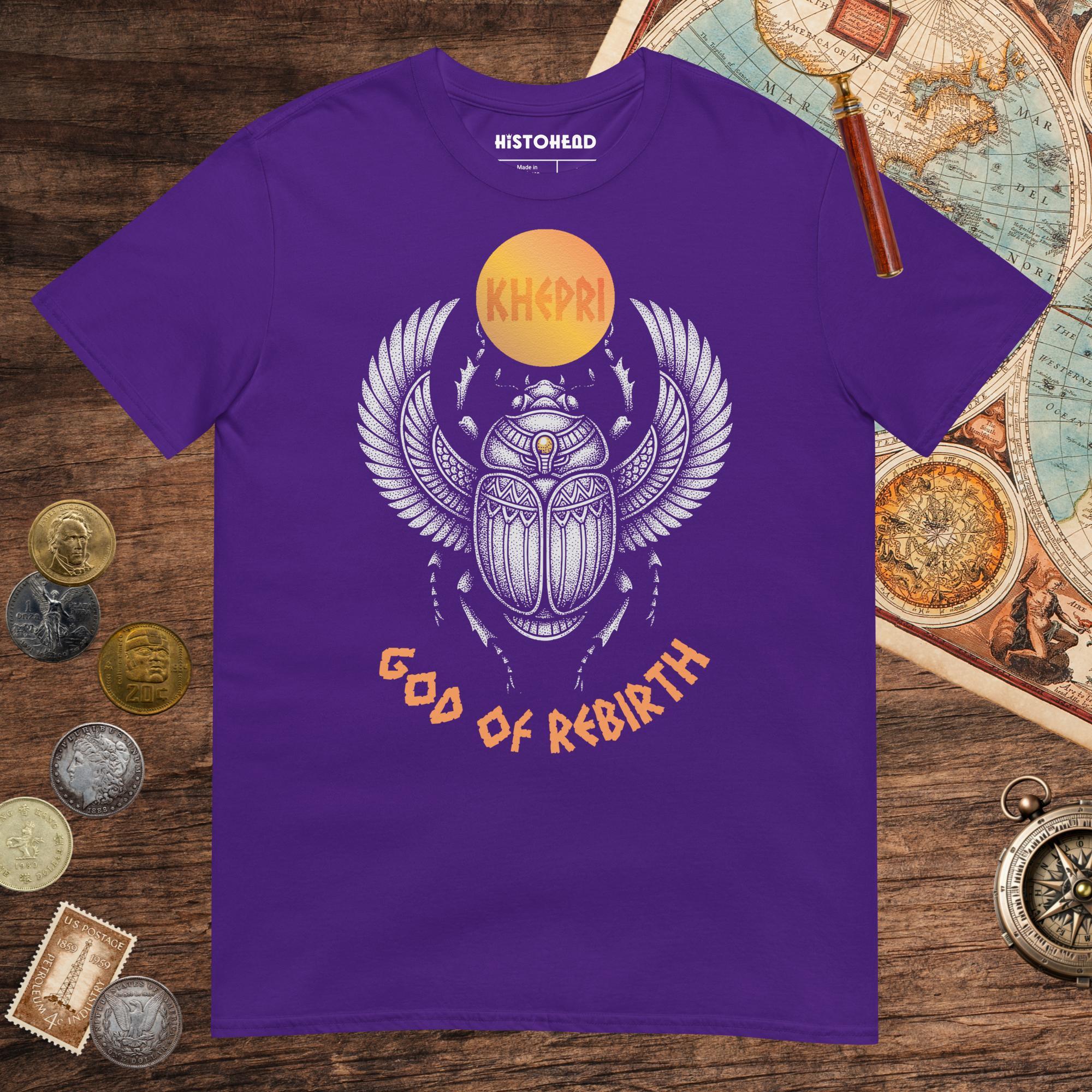 Purple Khepri God of Rebirth Tee - history buff gift by HistoHead