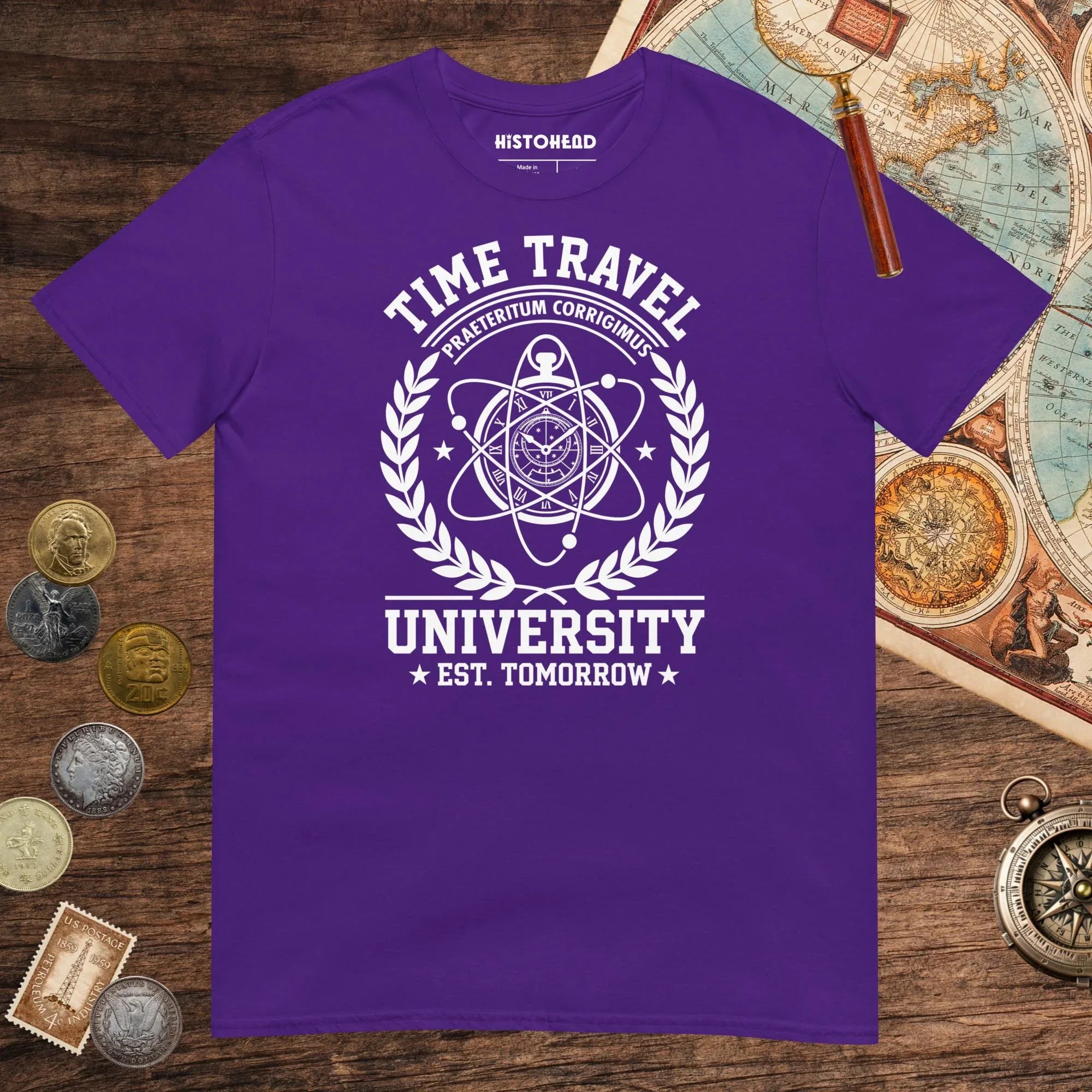 Purple Time Travel University Tee - history buff gift by HistoHead