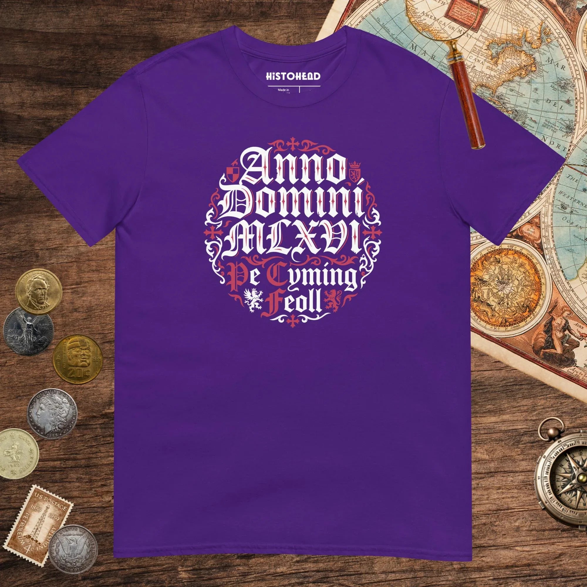Purple 1066 The King Fell Tee - history buff gift by HistoHead