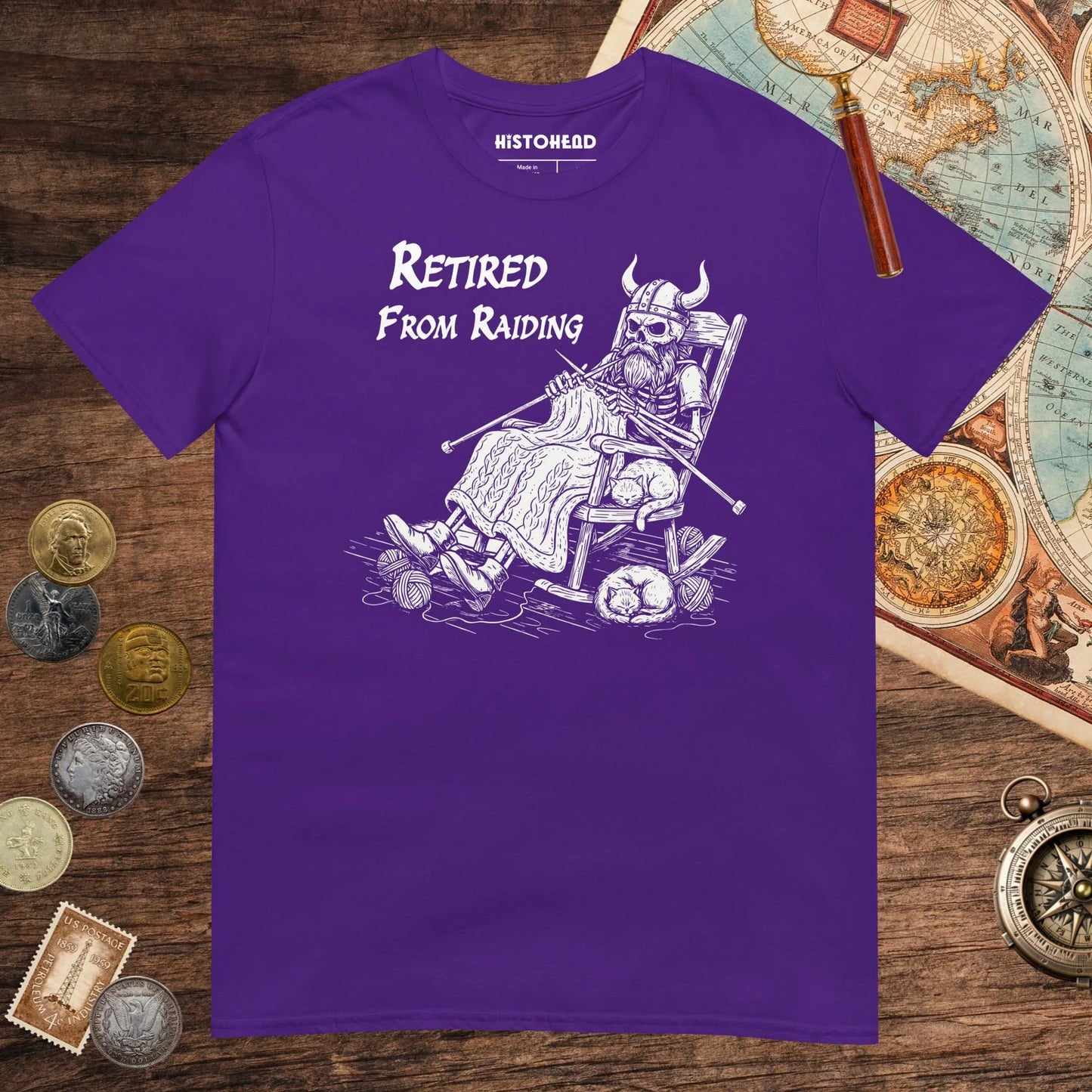 Purple Retired From Raiding Tee - history buff gift by HistoHead