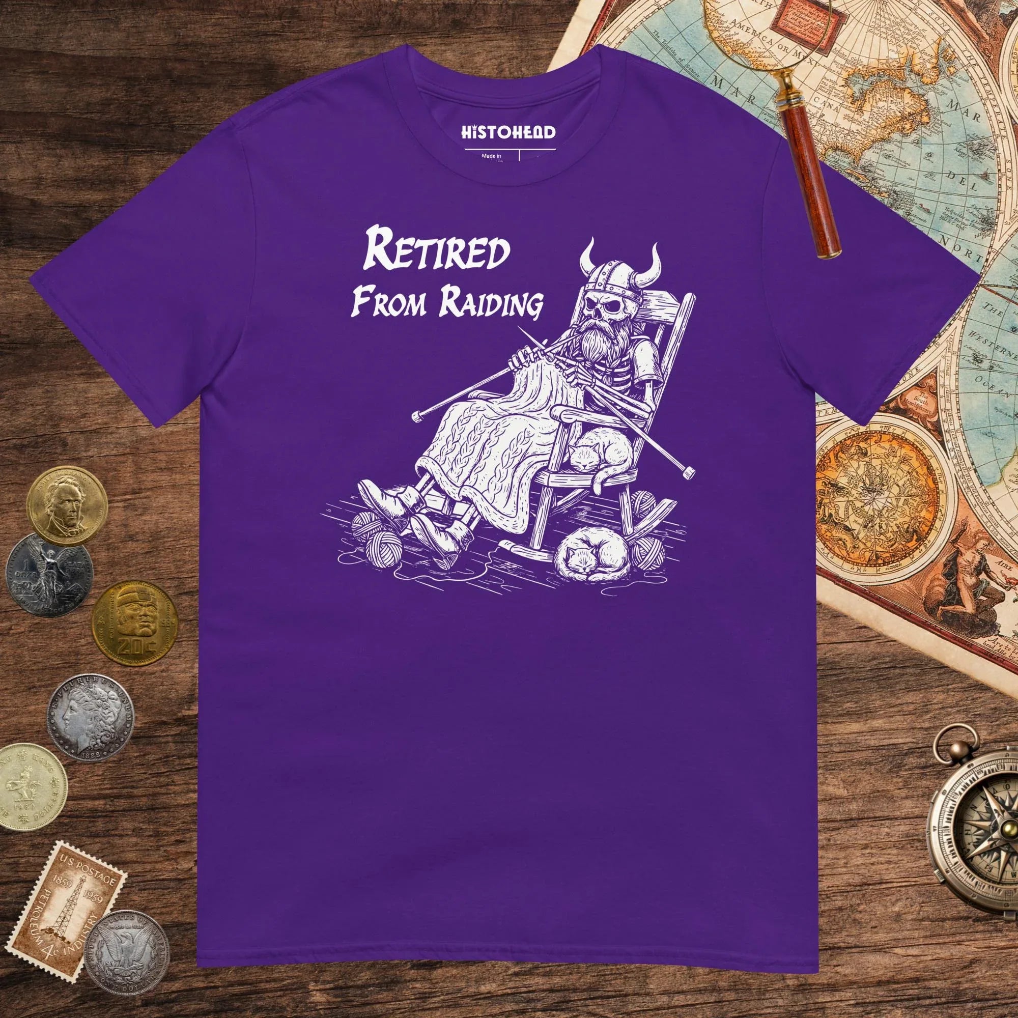 Purple Retired From Raiding Tee - history buff gift by HistoHead