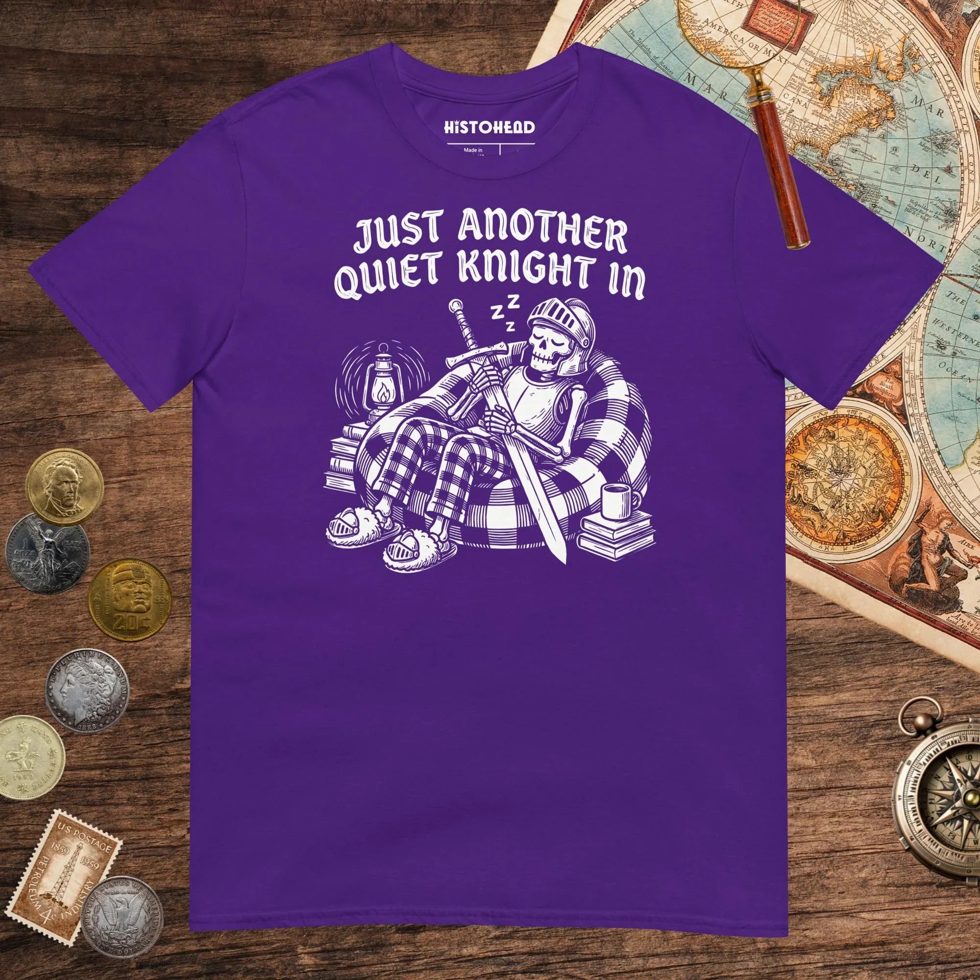 Purple Just Another Quiet Knight In Tee - history buff gift by HistoHead