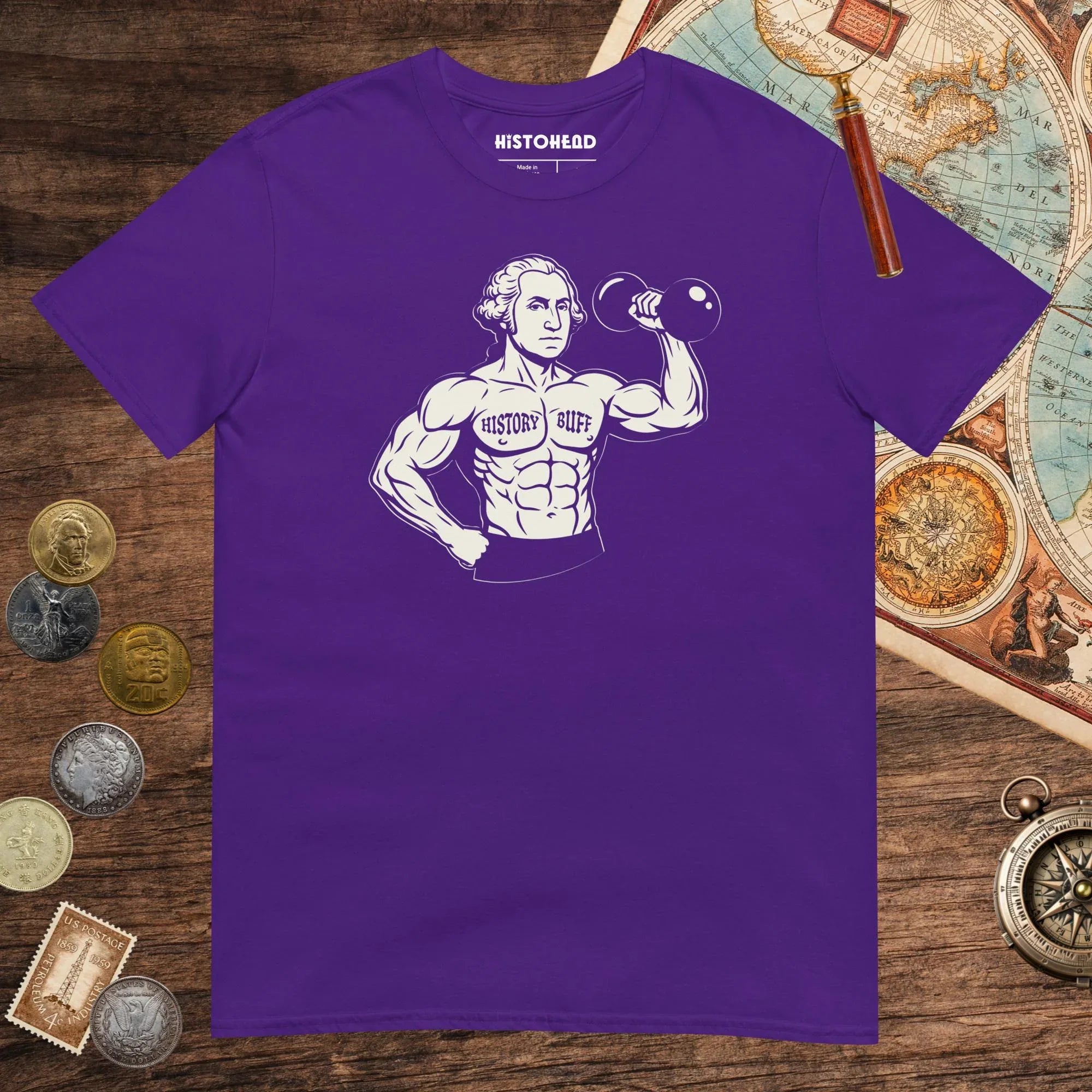 Purple Washington History Buff Tee - history buff gift by HistoHead
