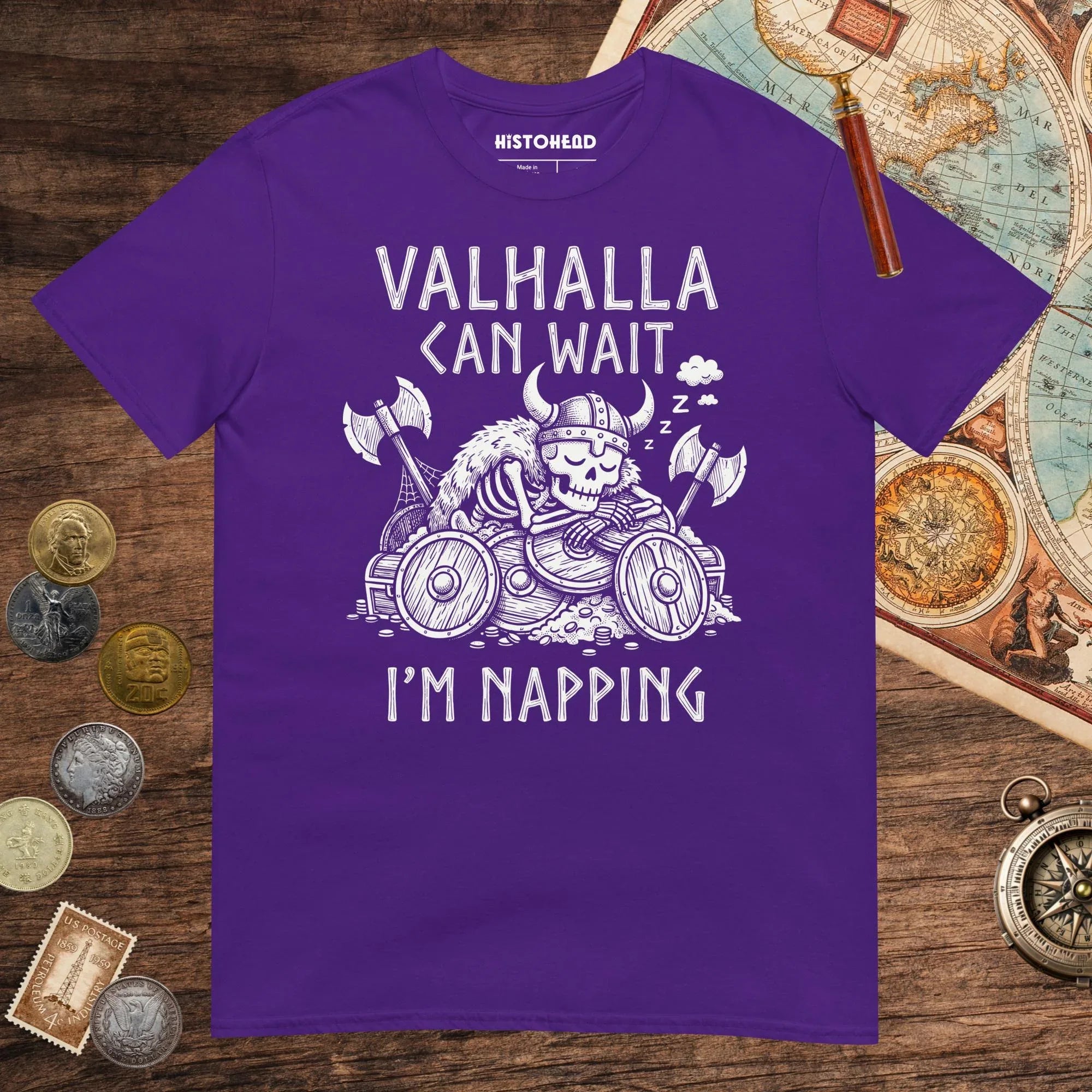 Purple Valhalla Can Wait Tee - history buff gift by HistoHead