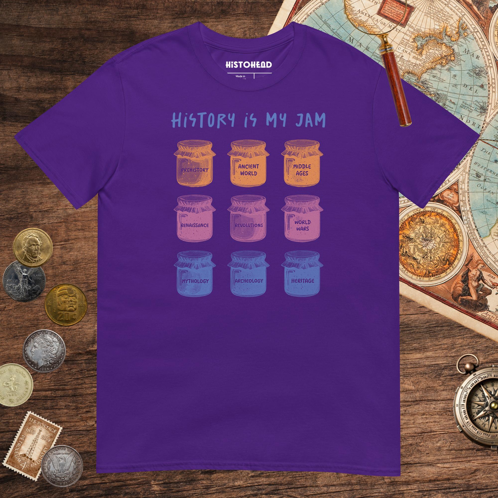 Purple History Is My Jam Tee - history buff gift by HistoHead