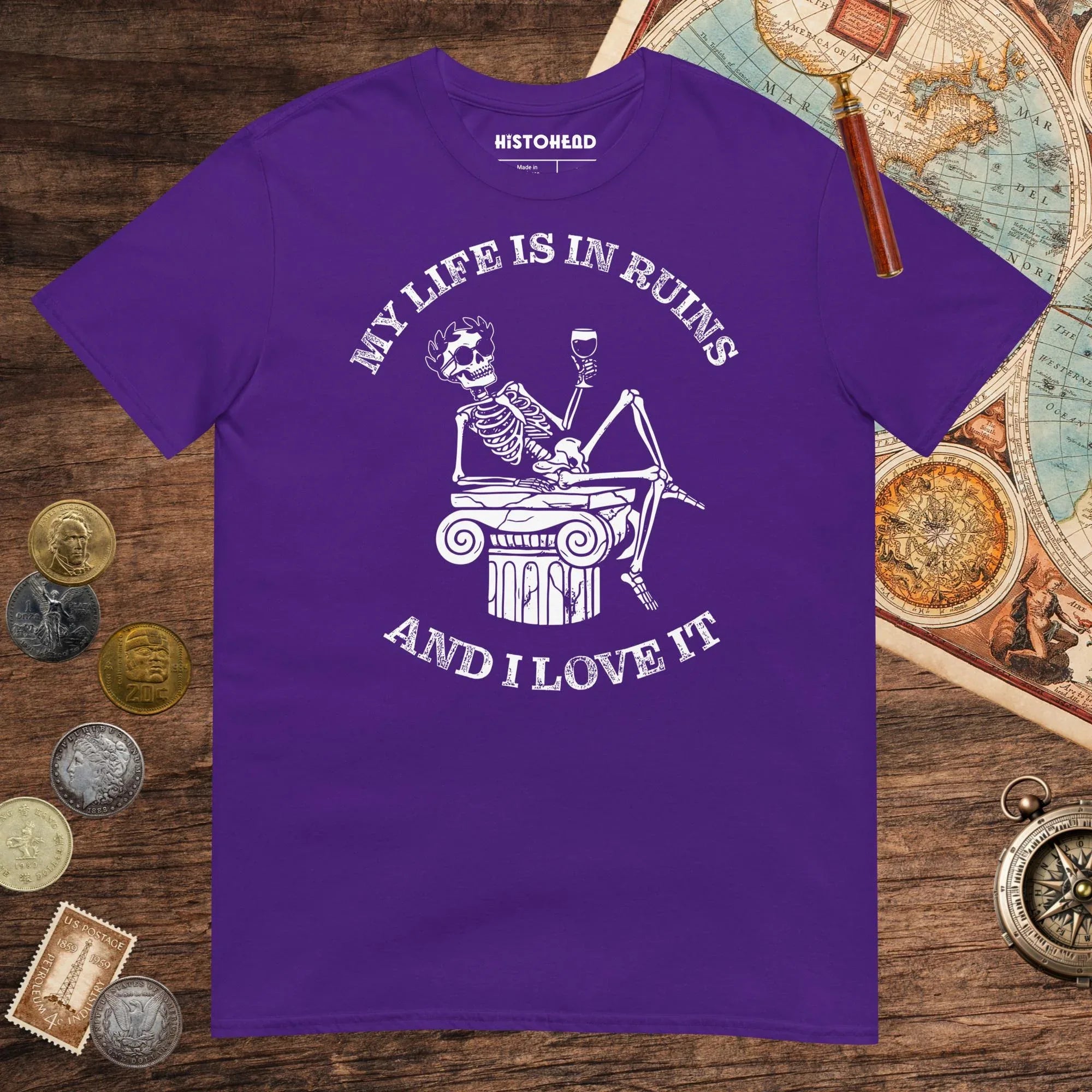 Purple My Life is in Ruins Tee - history buff gift by HistoHead