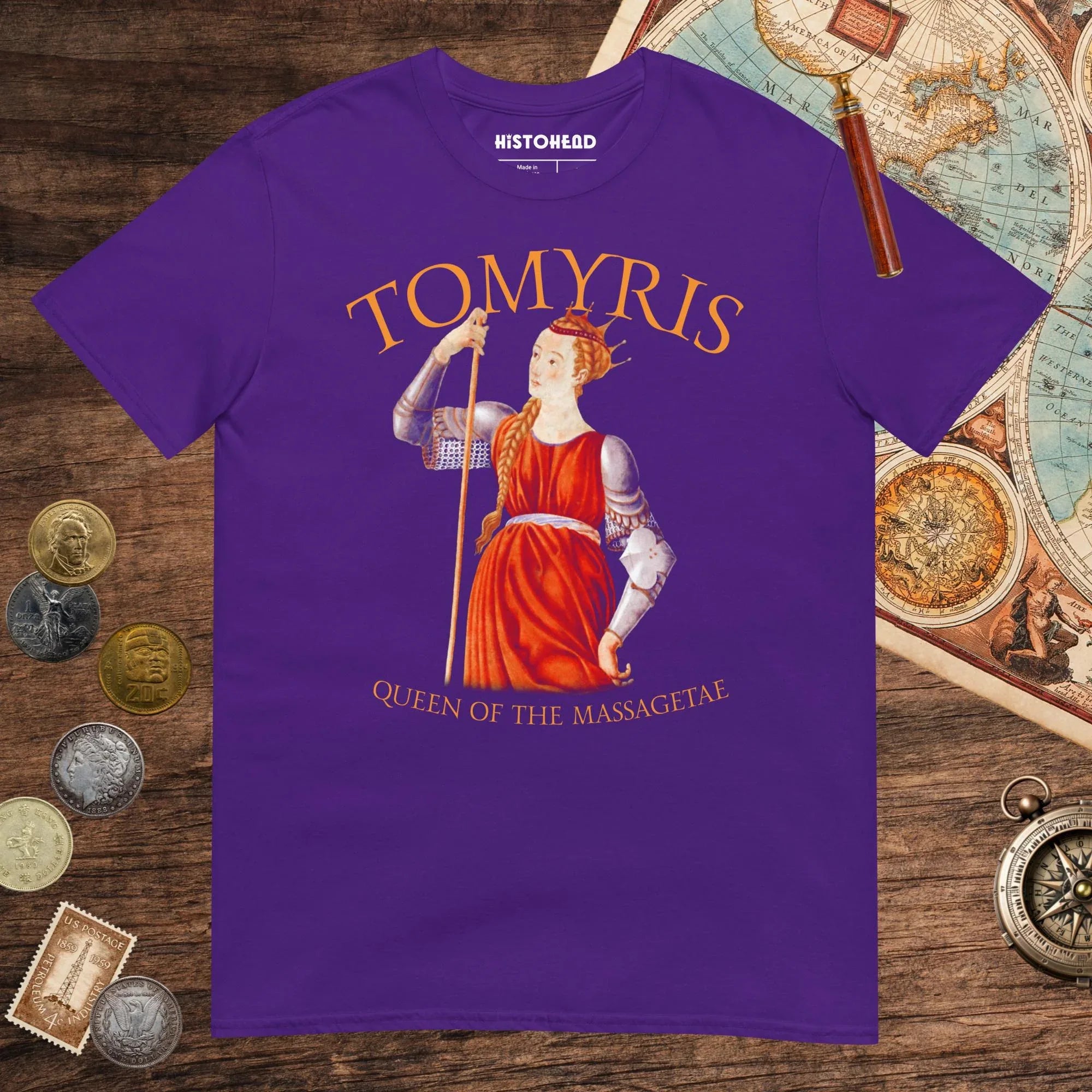 Purple Tomyris Queen of the Massagetae Tee - history buff gift by HistoHead