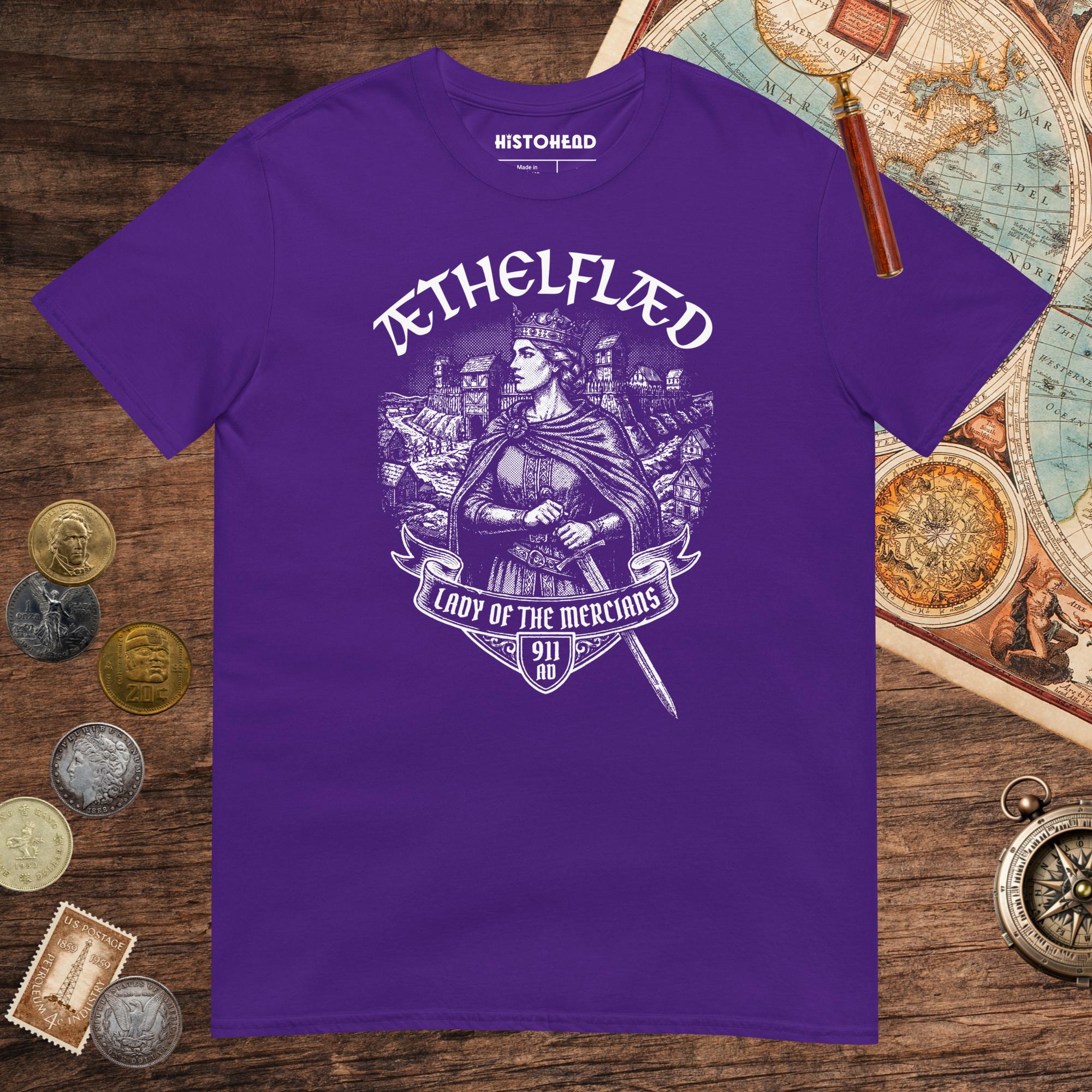 Purple Æthelflæd Lady of the Mercians Tee - history buff gift by HistoHead
