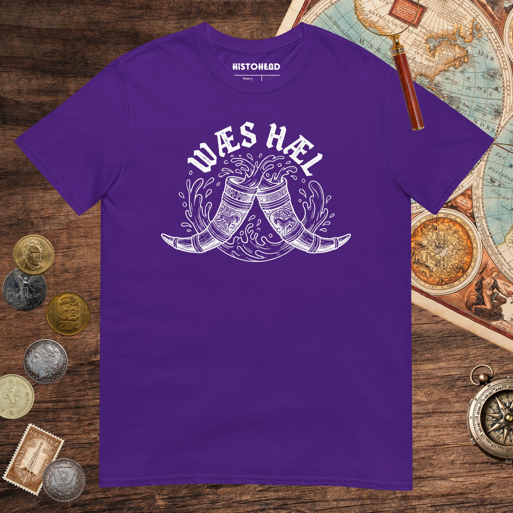 Purple Wæs Hæl Tee - history buff gift by HistoHead