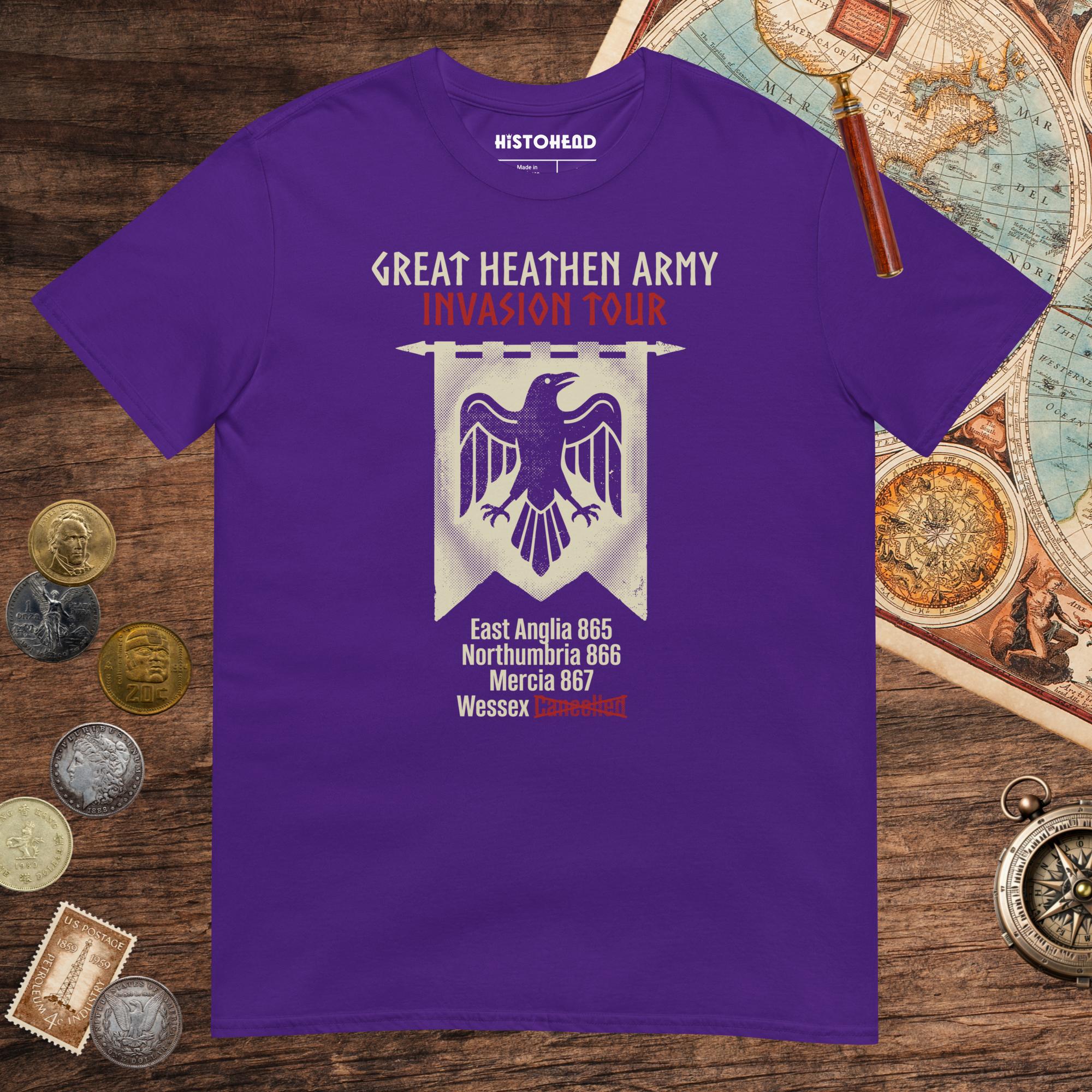 Purple Great Heathen Army Invasion Tour Tee - history buff gift by HistoHead